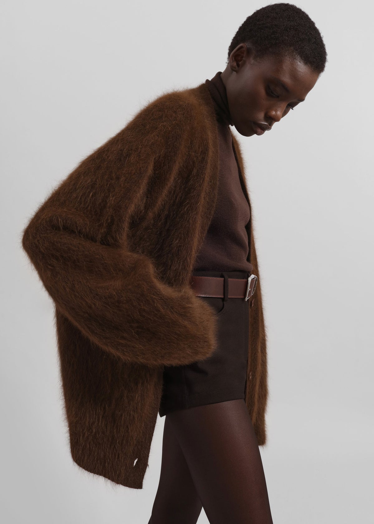 Elland Oversized Alpaca Cardigan - Olive Brown β view 1 of 6
