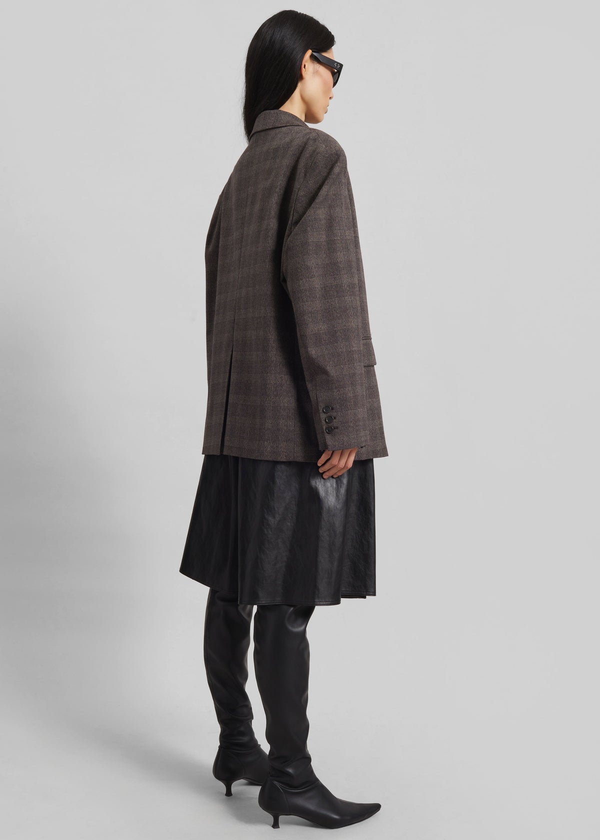 Ellory Padded Blazer - Brown Glen Plaid β view 6 of 6