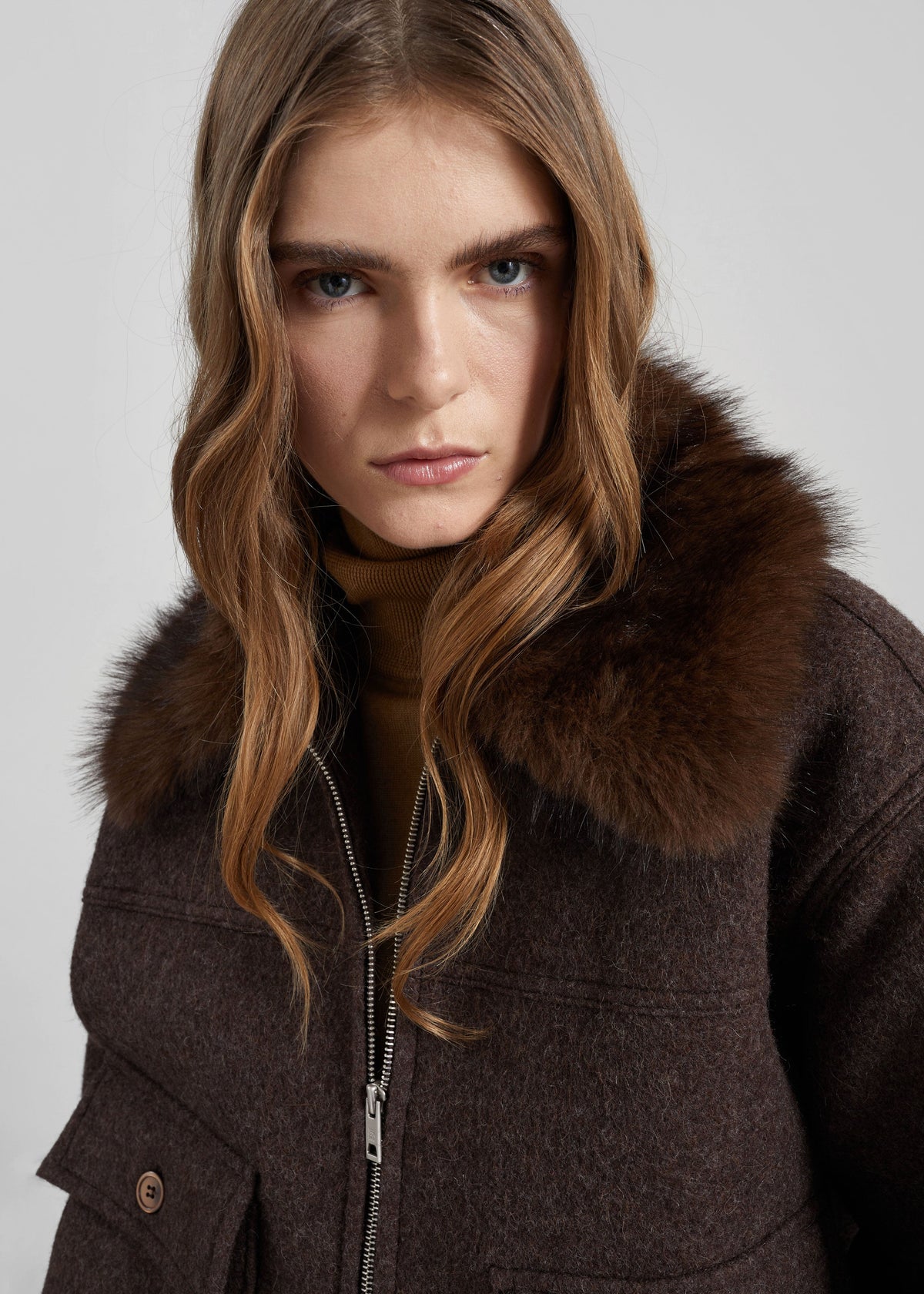 Elmont Brushed Wool Quilted Jacket - Brown β view 3 of 8