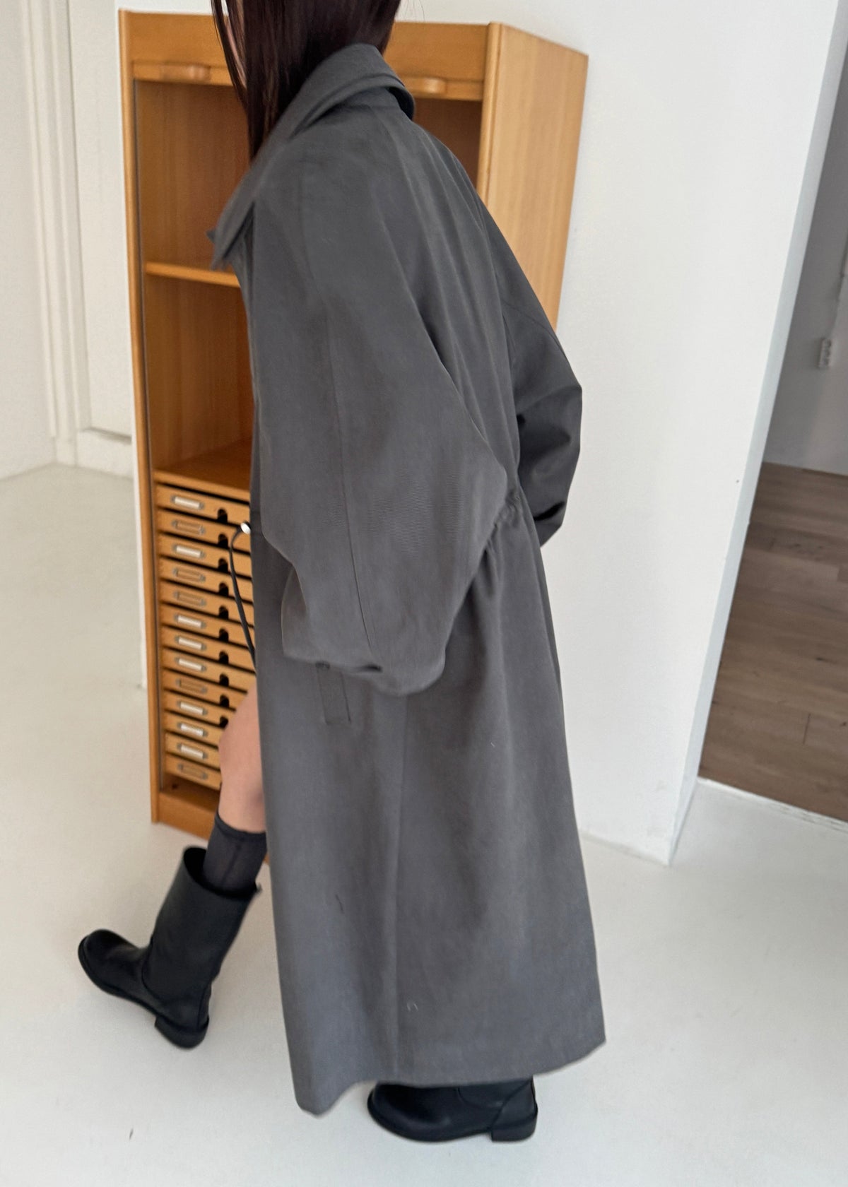 Elrod Drawstring Trench - Grey β view 7 of 9
