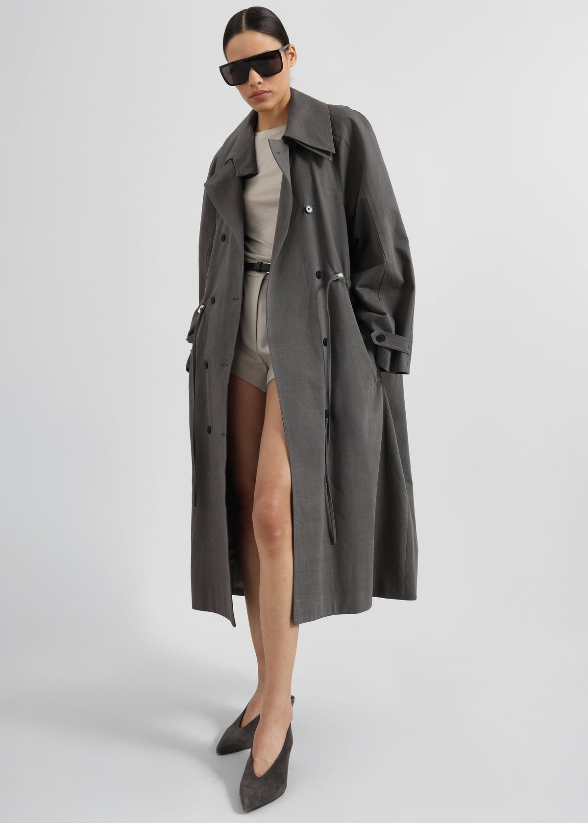 Elrod Drawstring Trench - Grey β view 6 of 9