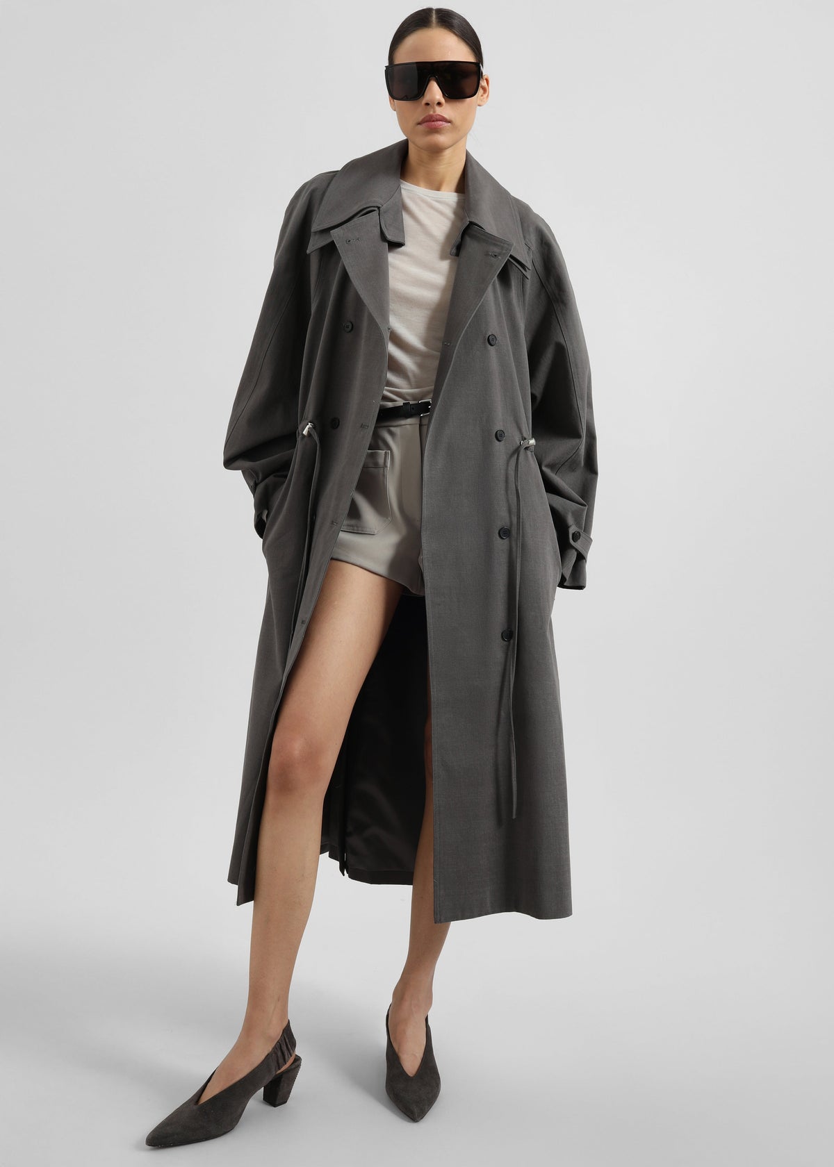 Elrod Drawstring Trench - Grey β view 4 of 9