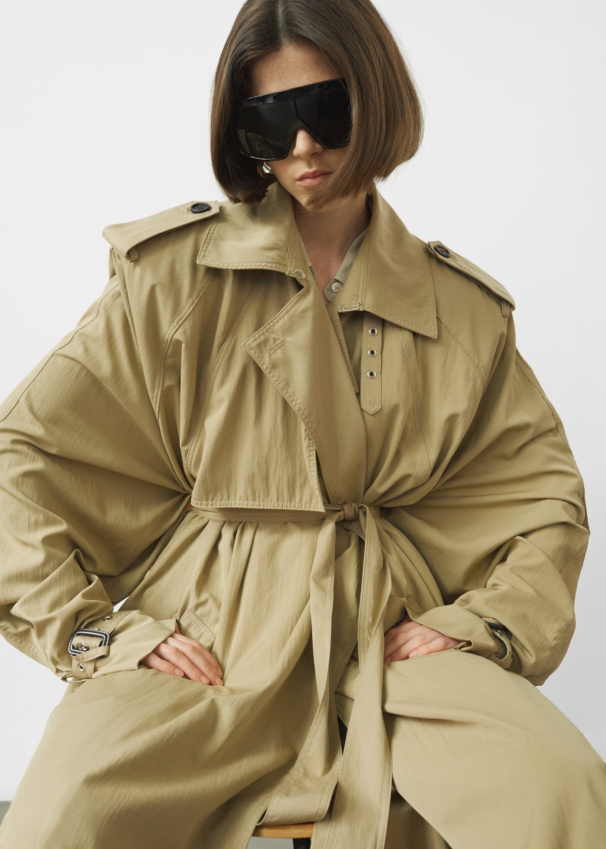 Elsdon Fluid Long Trench - Camel β view 3 of 10