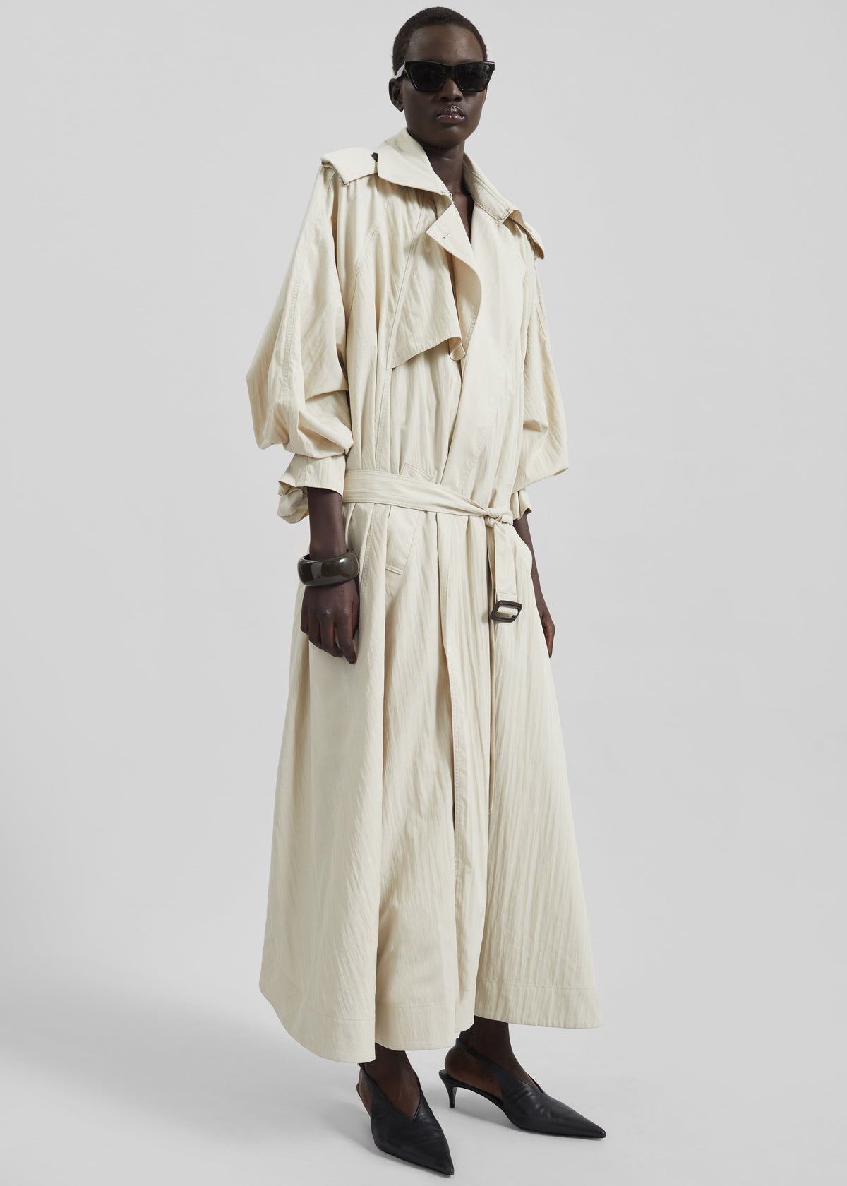 Elsdon Fluid Long Trench - Light Beige β view 3 of 11