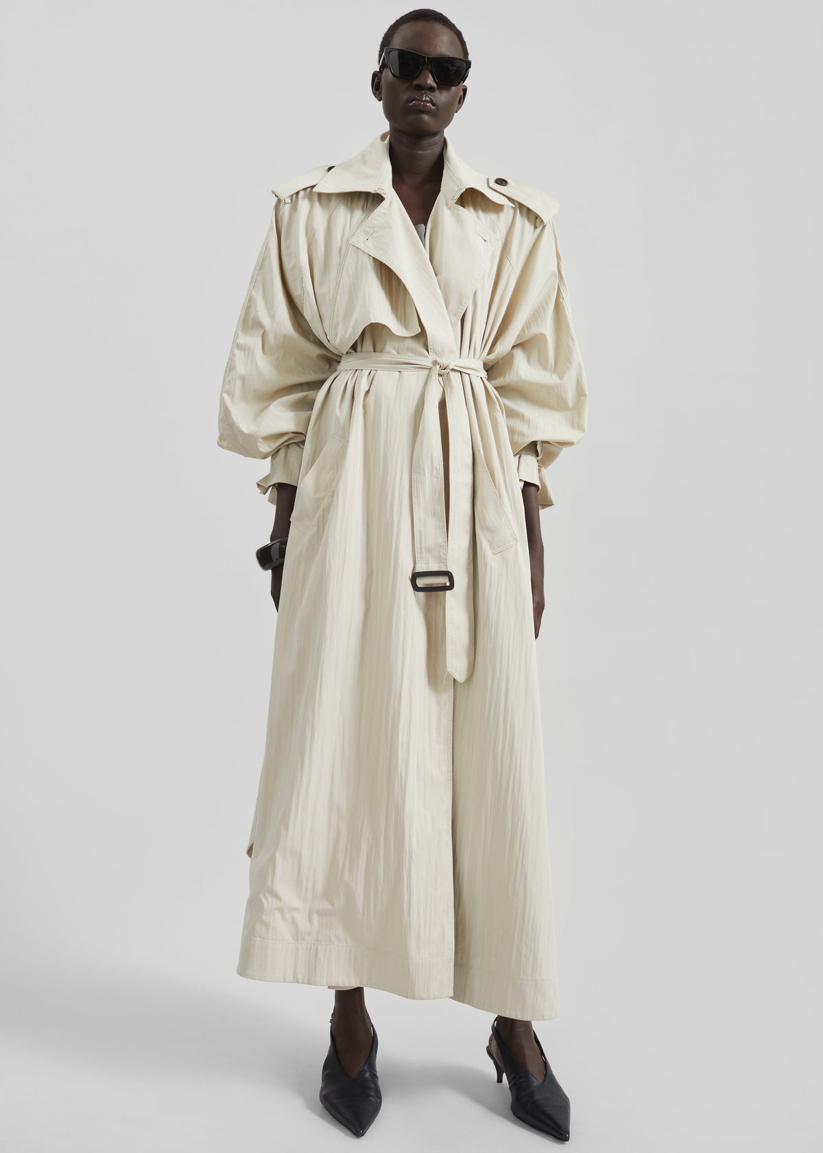 Elsdon Fluid Long Trench - Light Beige β view 5 of 11