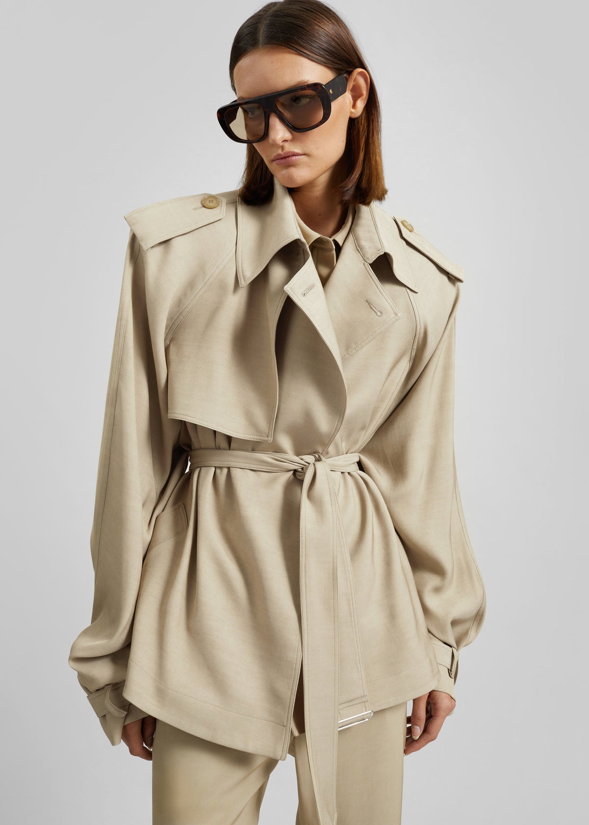 Elva Fluid Short Trench - Beige β view 4 of 11