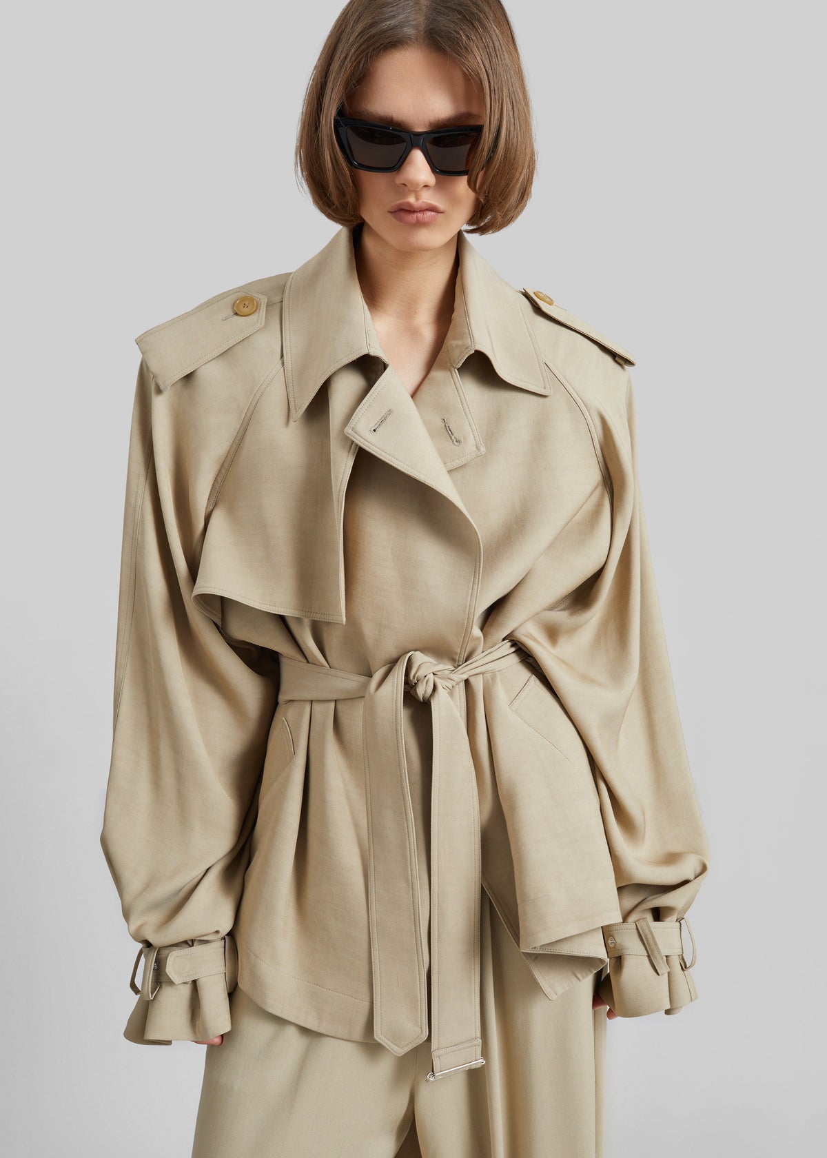 Elva Fluid Short Trench - Beige β view 1 of 11