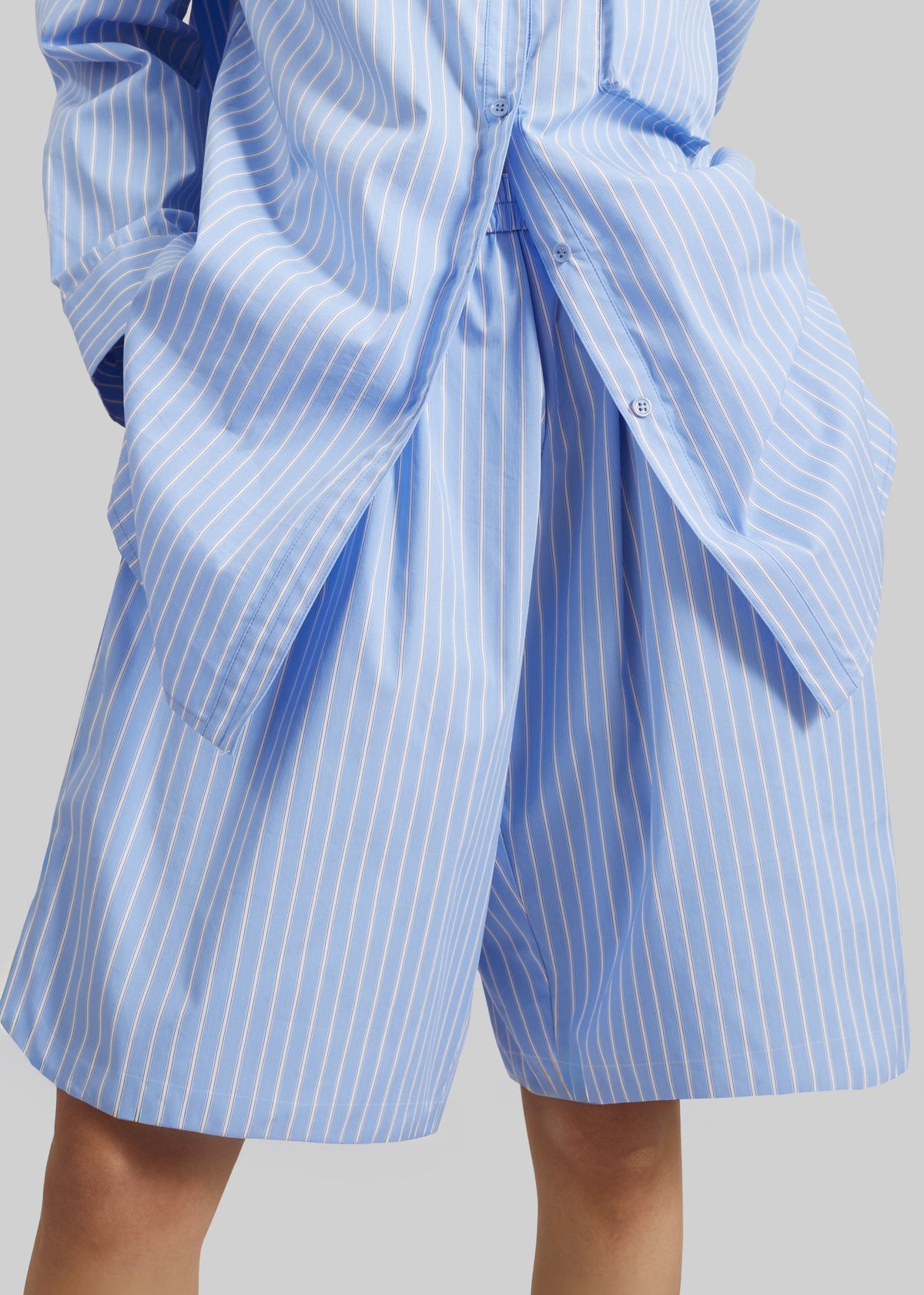 Elyn Cotton Bermuda Shorts - Blue/White Stripe β view 4 of 9