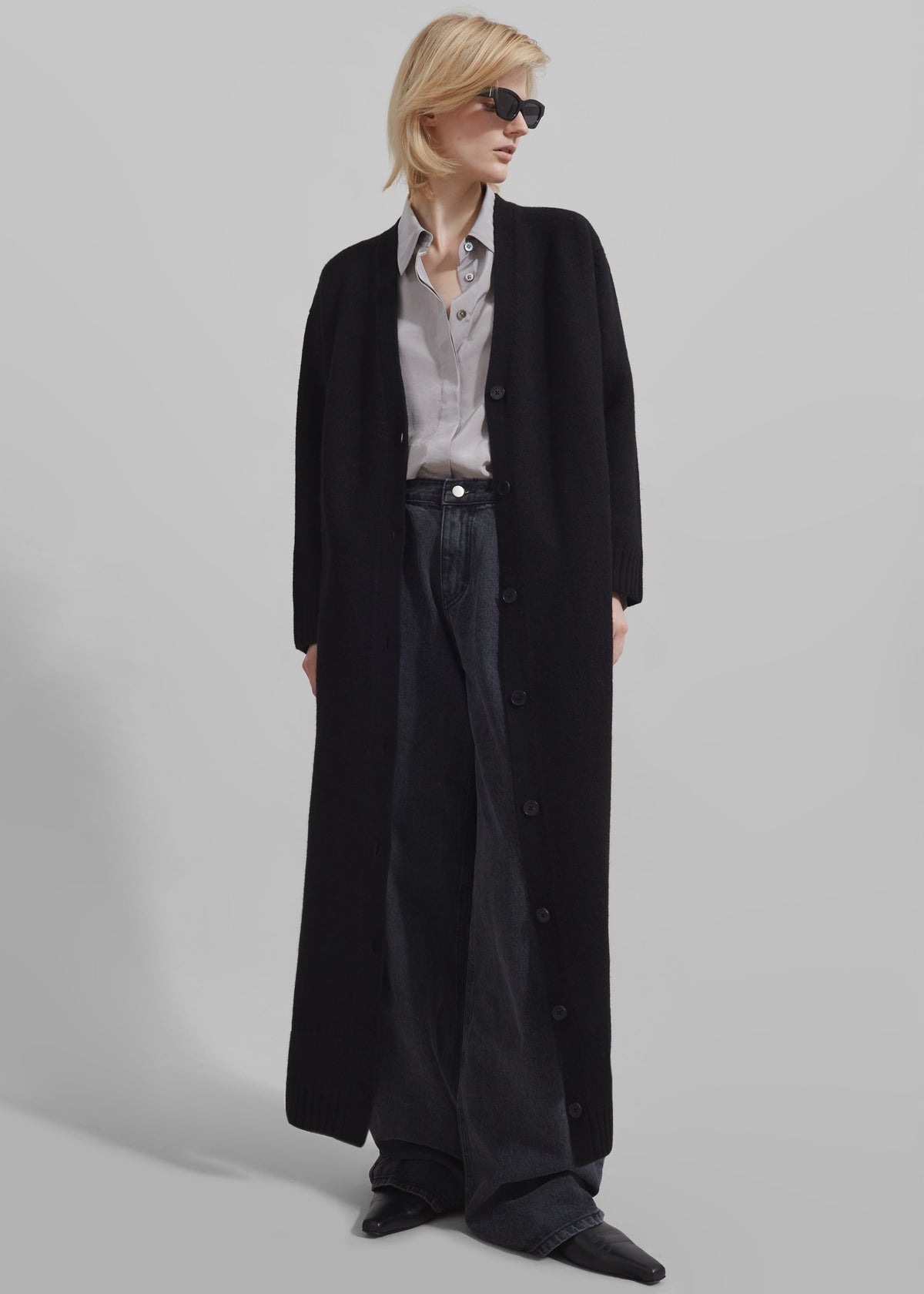Emi Long Knit Cardigan - Black β view 3 of 8