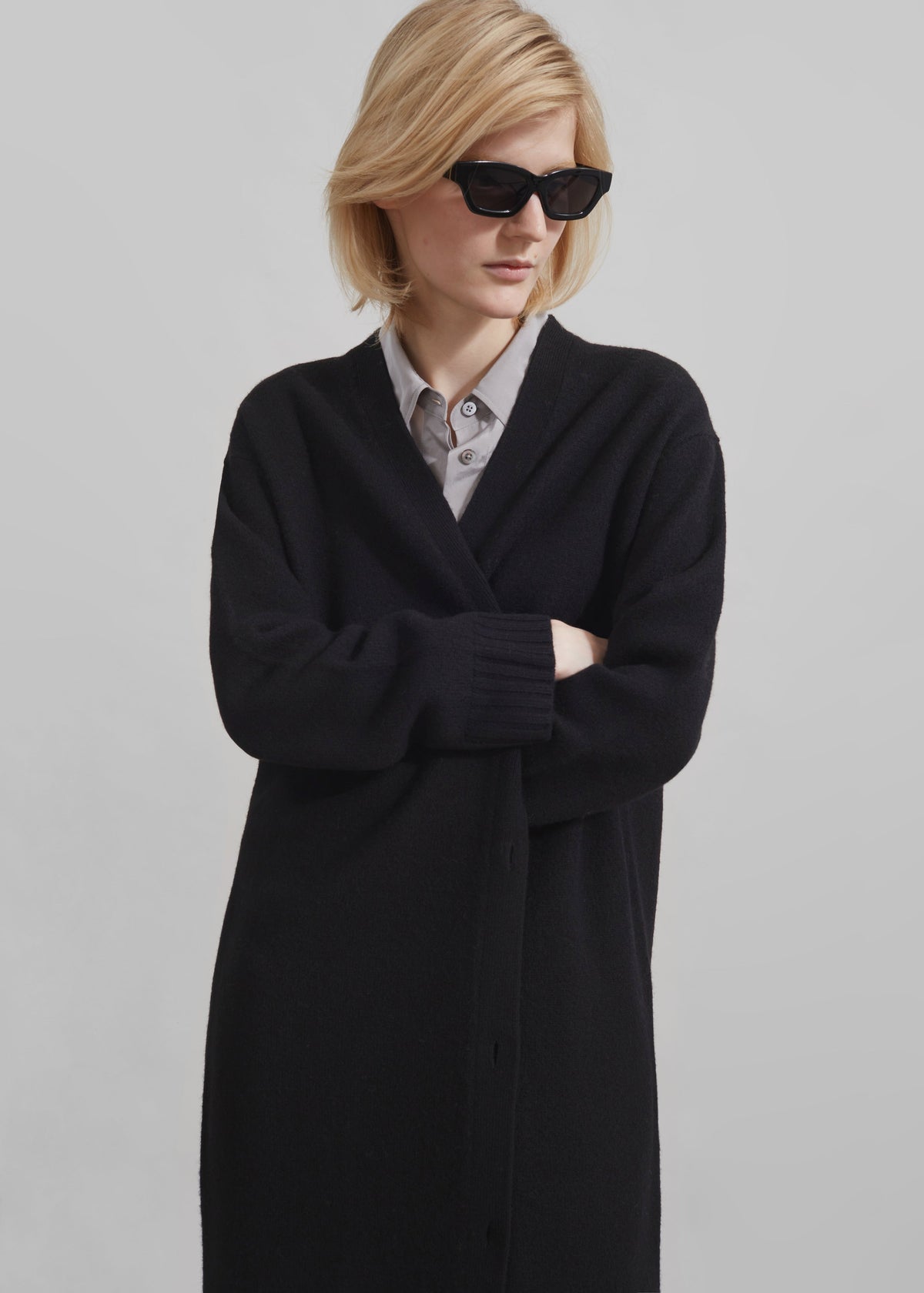 Emi Long Knit Cardigan - Black β view 6 of 8