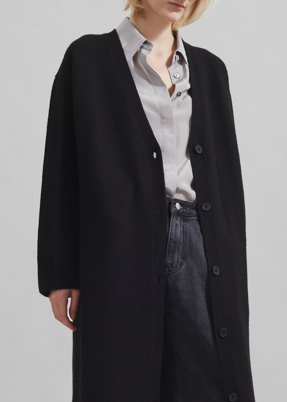Emi Long Knit Cardigan - Black β view 4 of 8