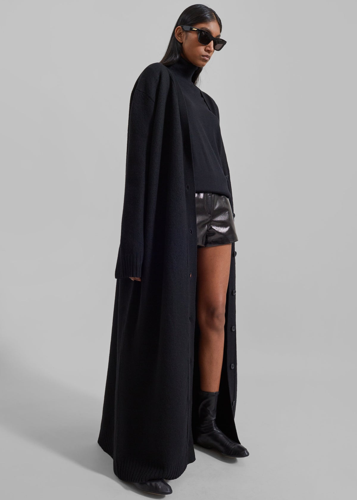 Emi Long Knit Cardigan - Black β view 2 of 8