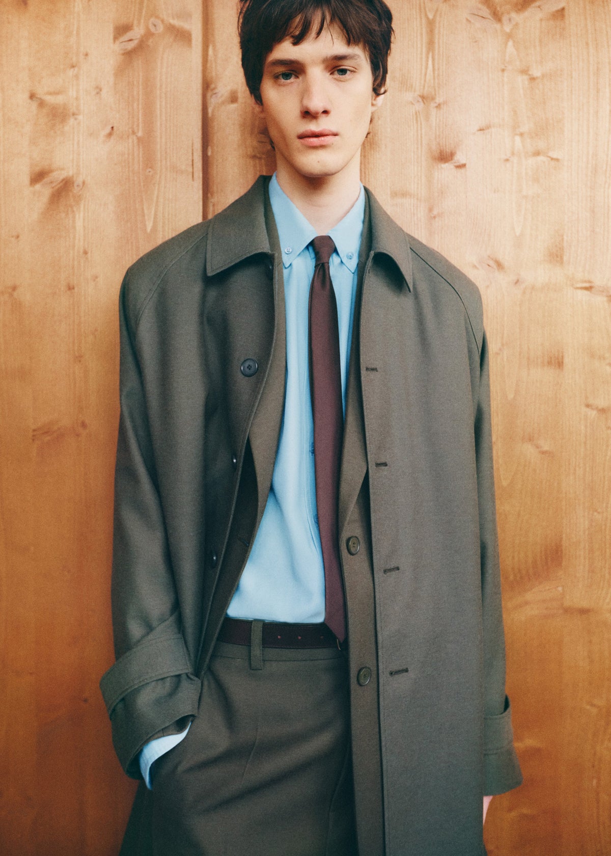 Emil Wool-Blend Trench - Army Green β view 5 of 9