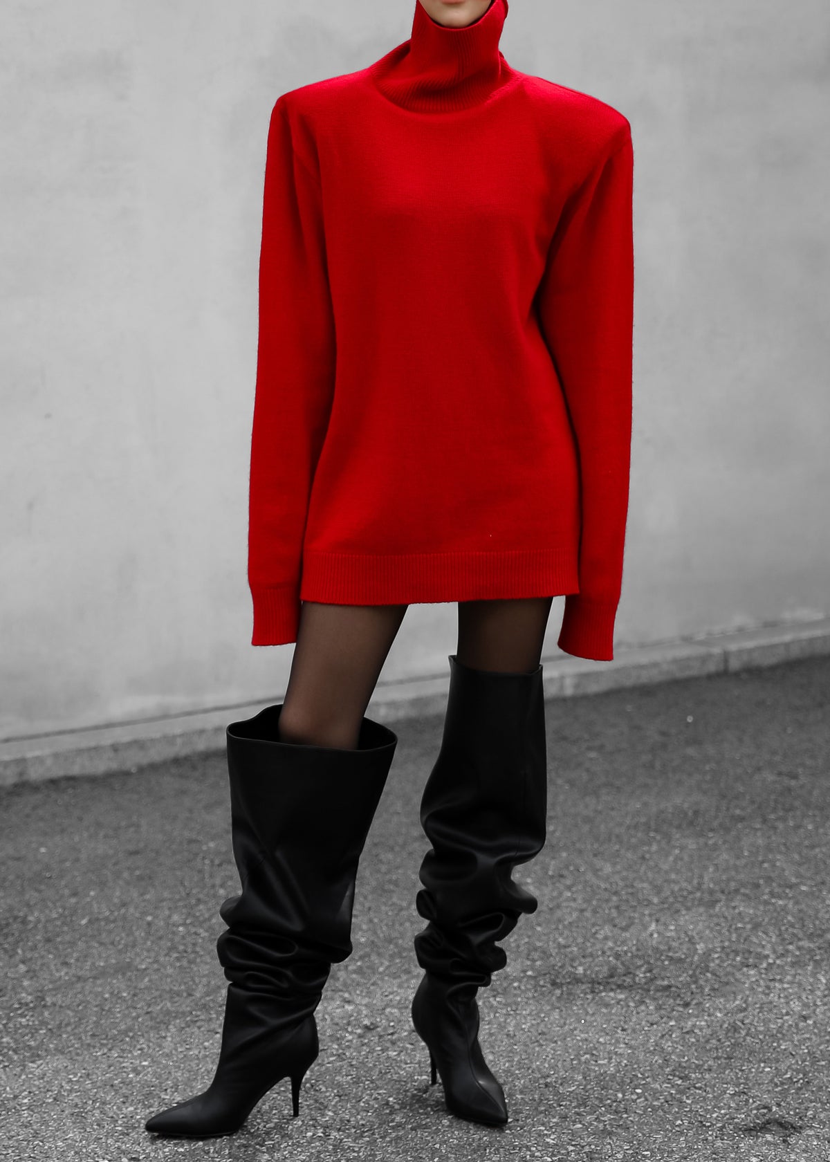 Emilia Mini Padded Sweater Dress - Red β view 6 of 7