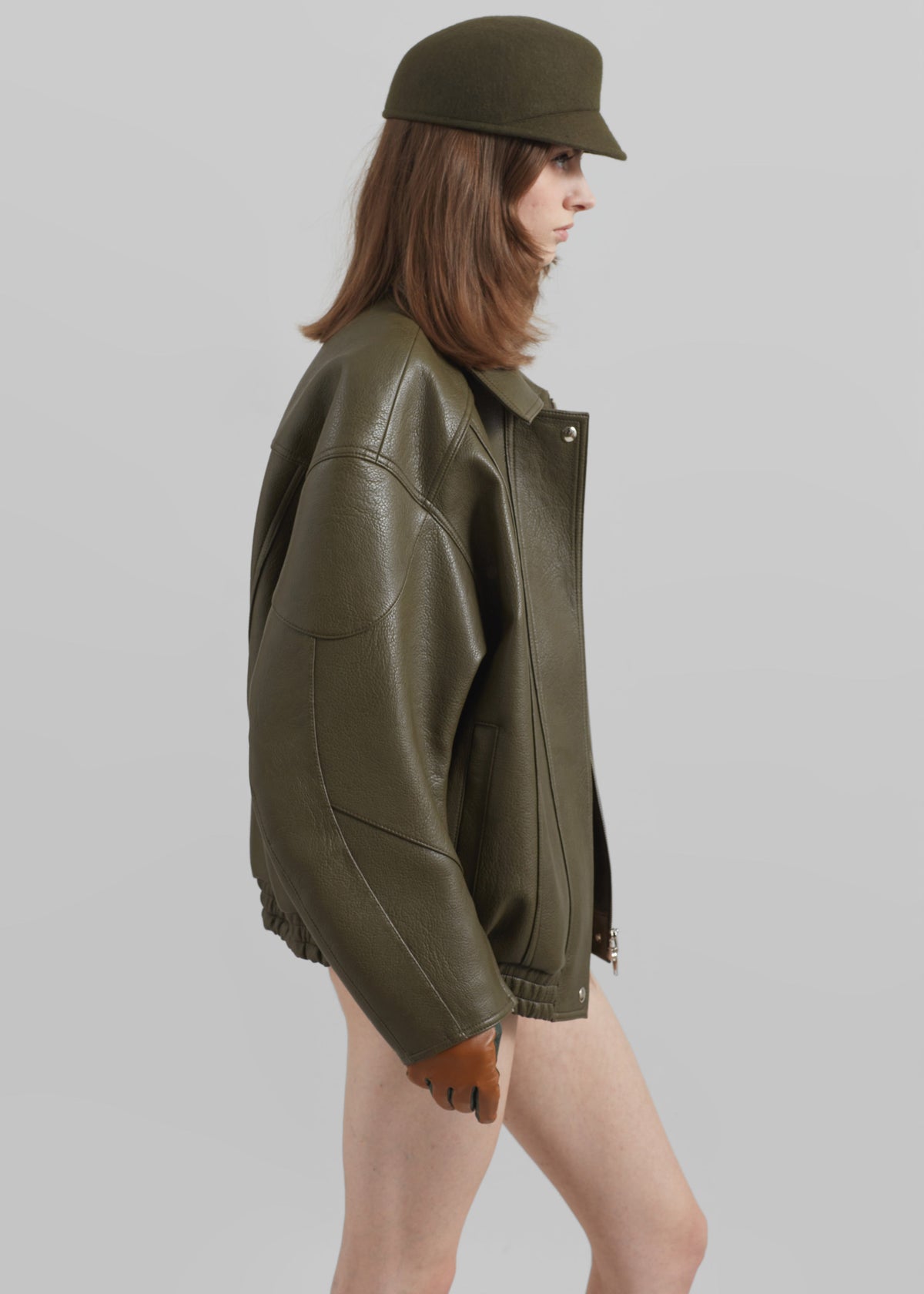 Enora Faux Leather Jacket - Olive β view 7 of 12