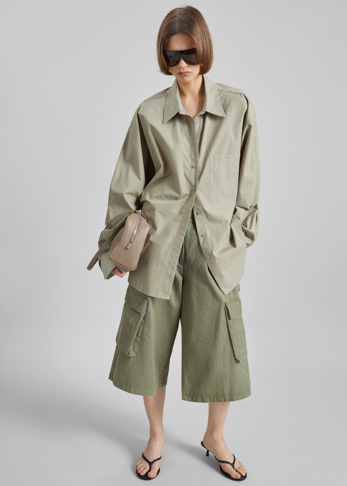 Eston Cotton Oversized Shirt - Sage β view 5 of 8