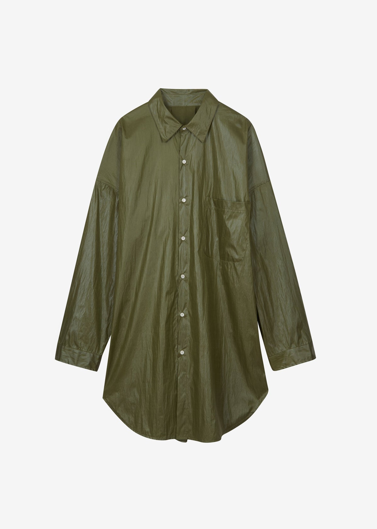 Etah Lustrous Oversized Shirt - Olive β view 6 of 6