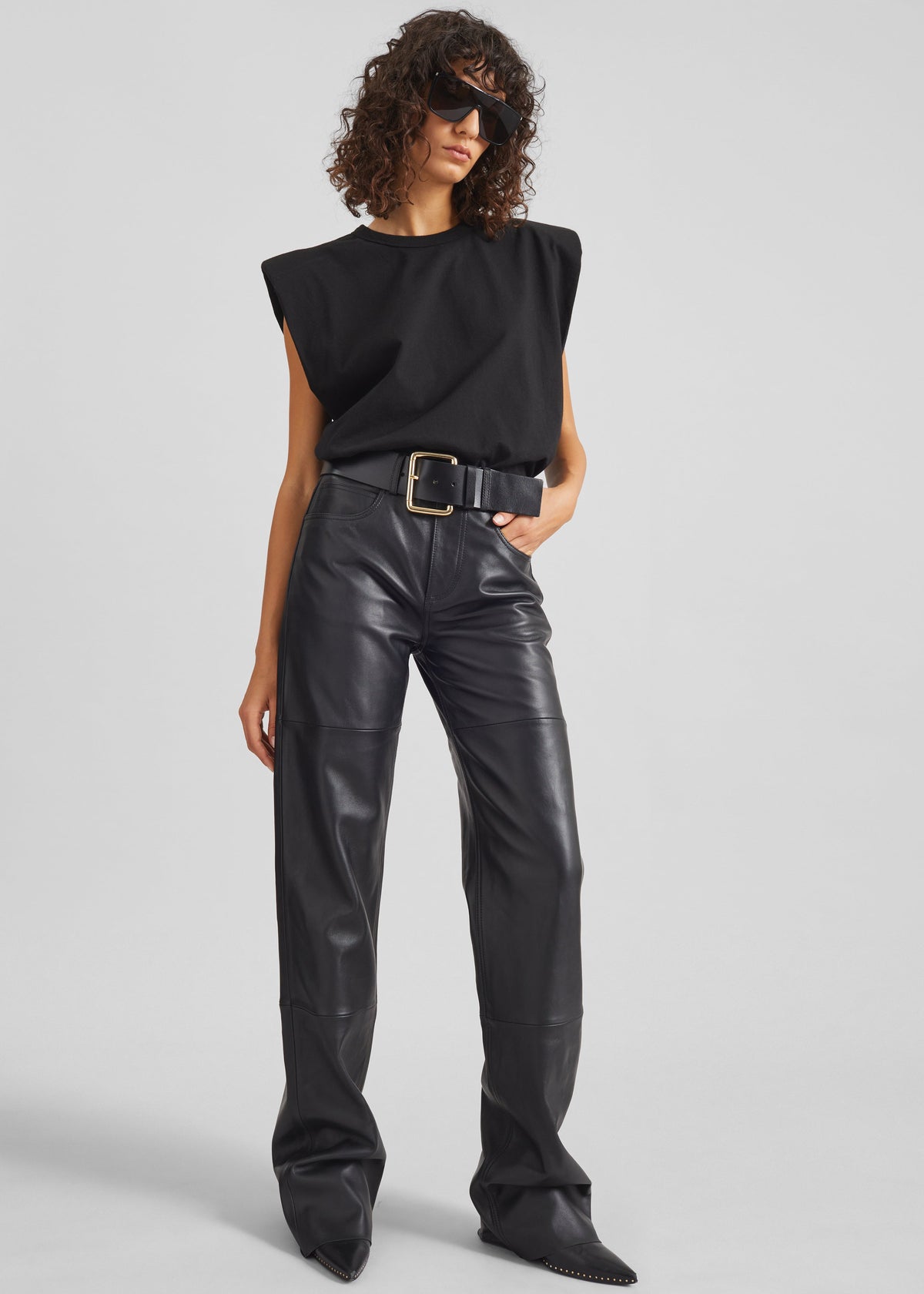 Eva Padded Shoulder Muscle T-Shirt - Black β view 4 of 11
