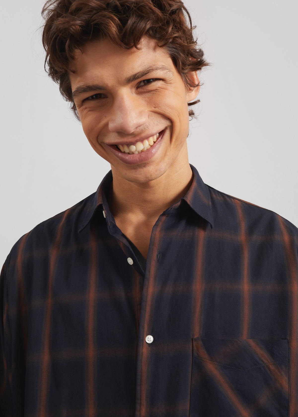 Evald Shirt - Navy Plaid β view 1 of 8