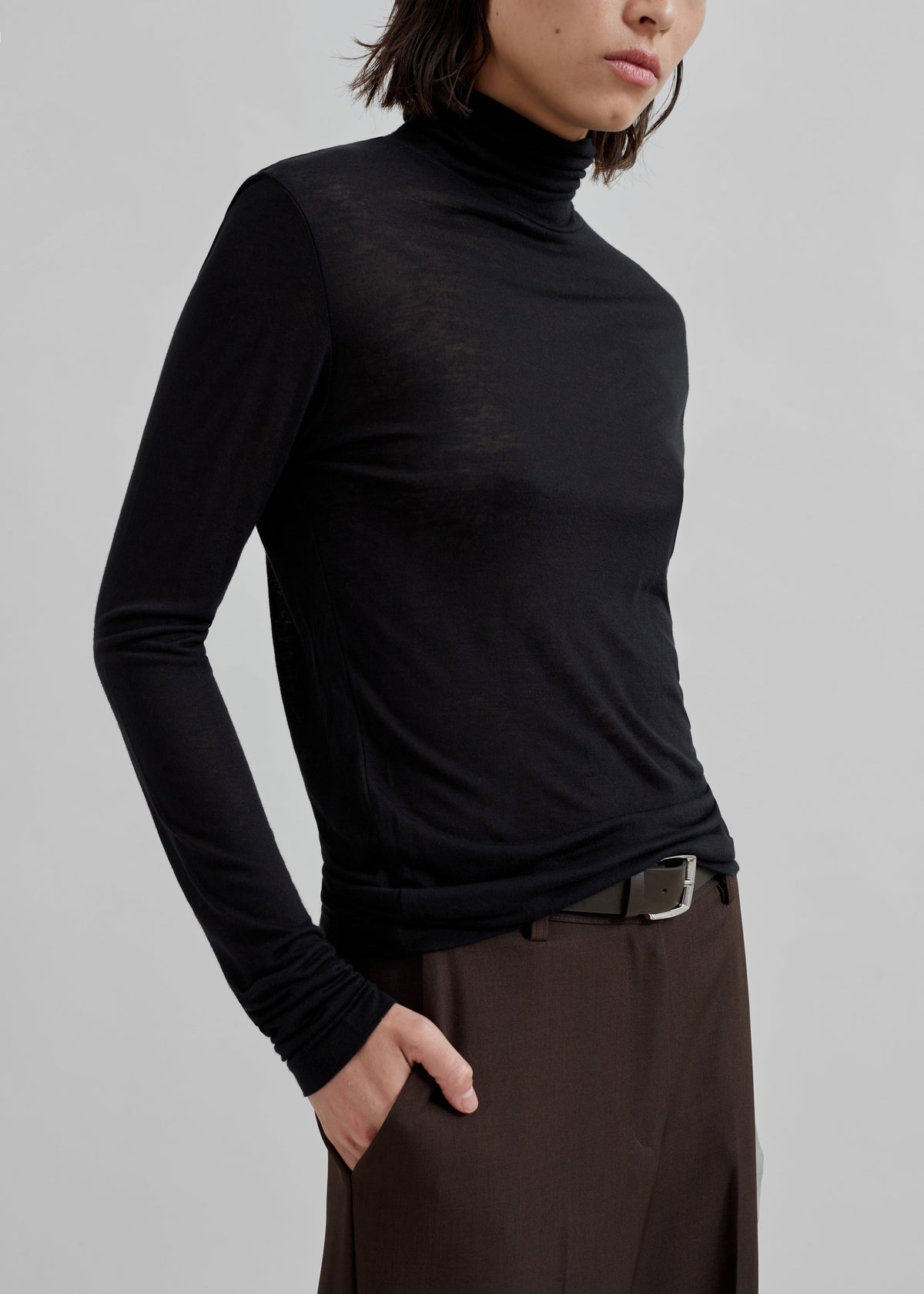 Evren Sheer Turtleneck - Black β view 3 of 7