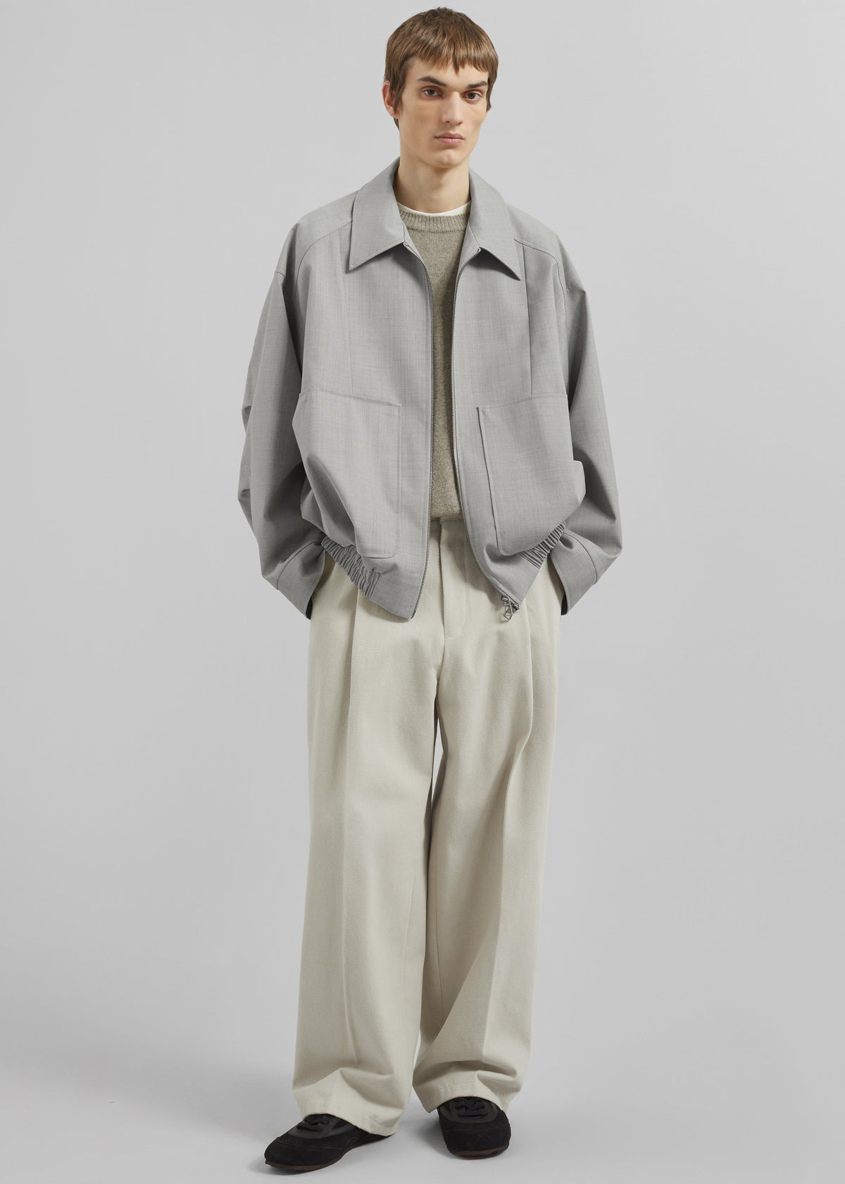 Felix Textured Jacket - Greige Melange β view 1 of 10