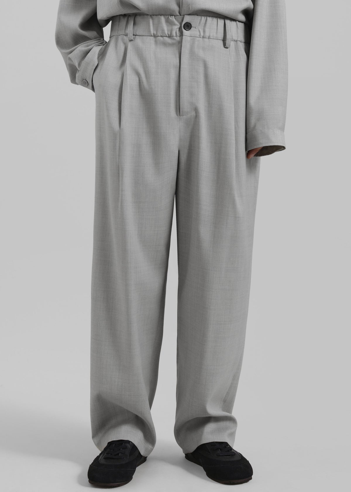 Felix Textured Trousers - Greige Melange β view 1 of 9