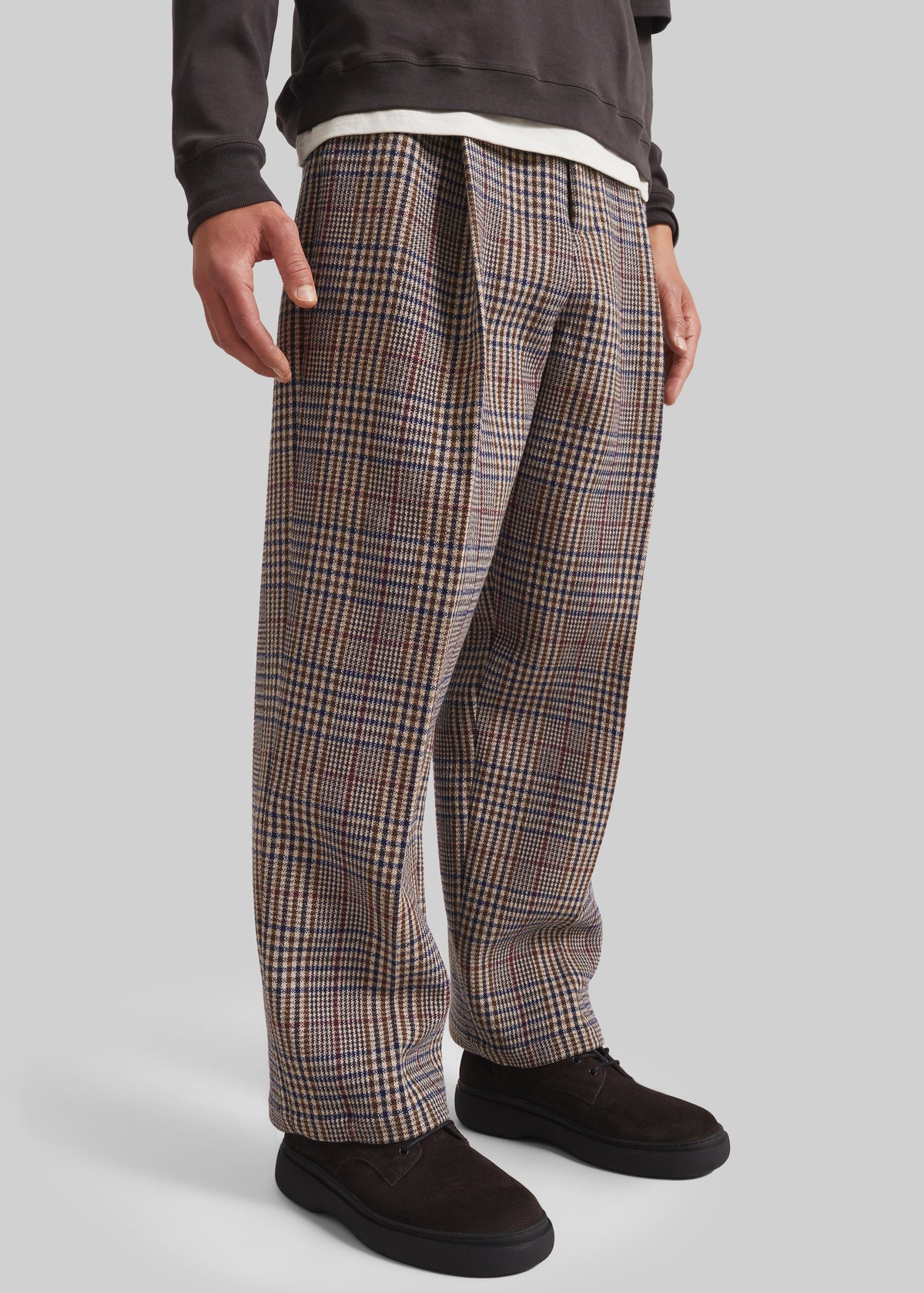 Felix Wool Trousers - Beige Glen Plaid β view 5 of 9