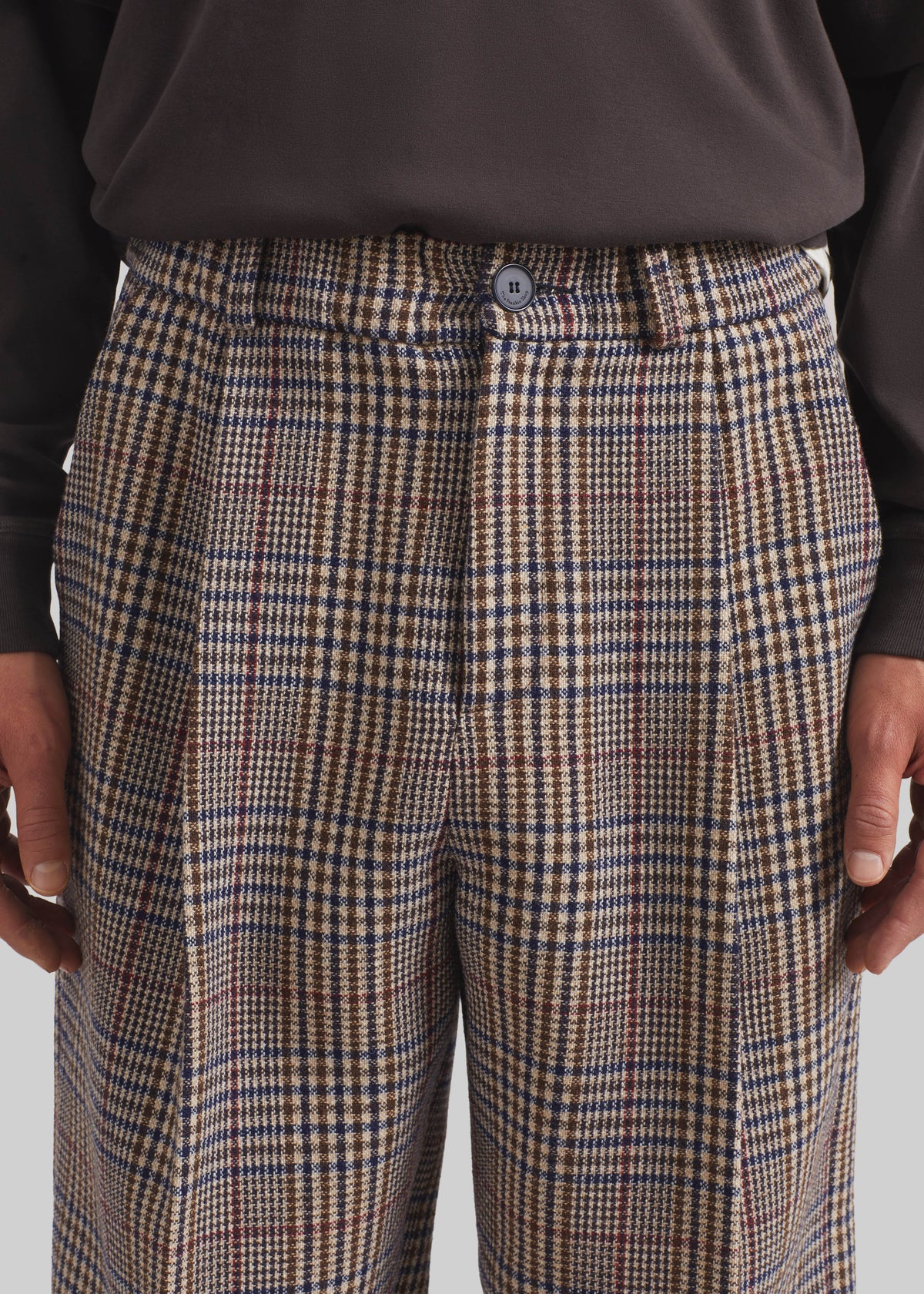 Felix Wool Trousers - Beige Glen Plaid β view 3 of 9