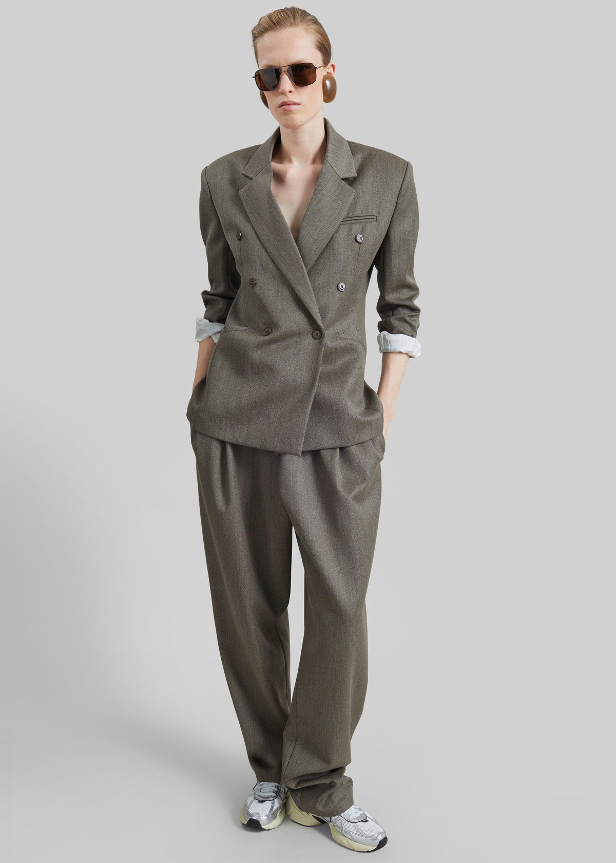 Finn Wool Elastic Pants - Beige Melange β view 6 of 8