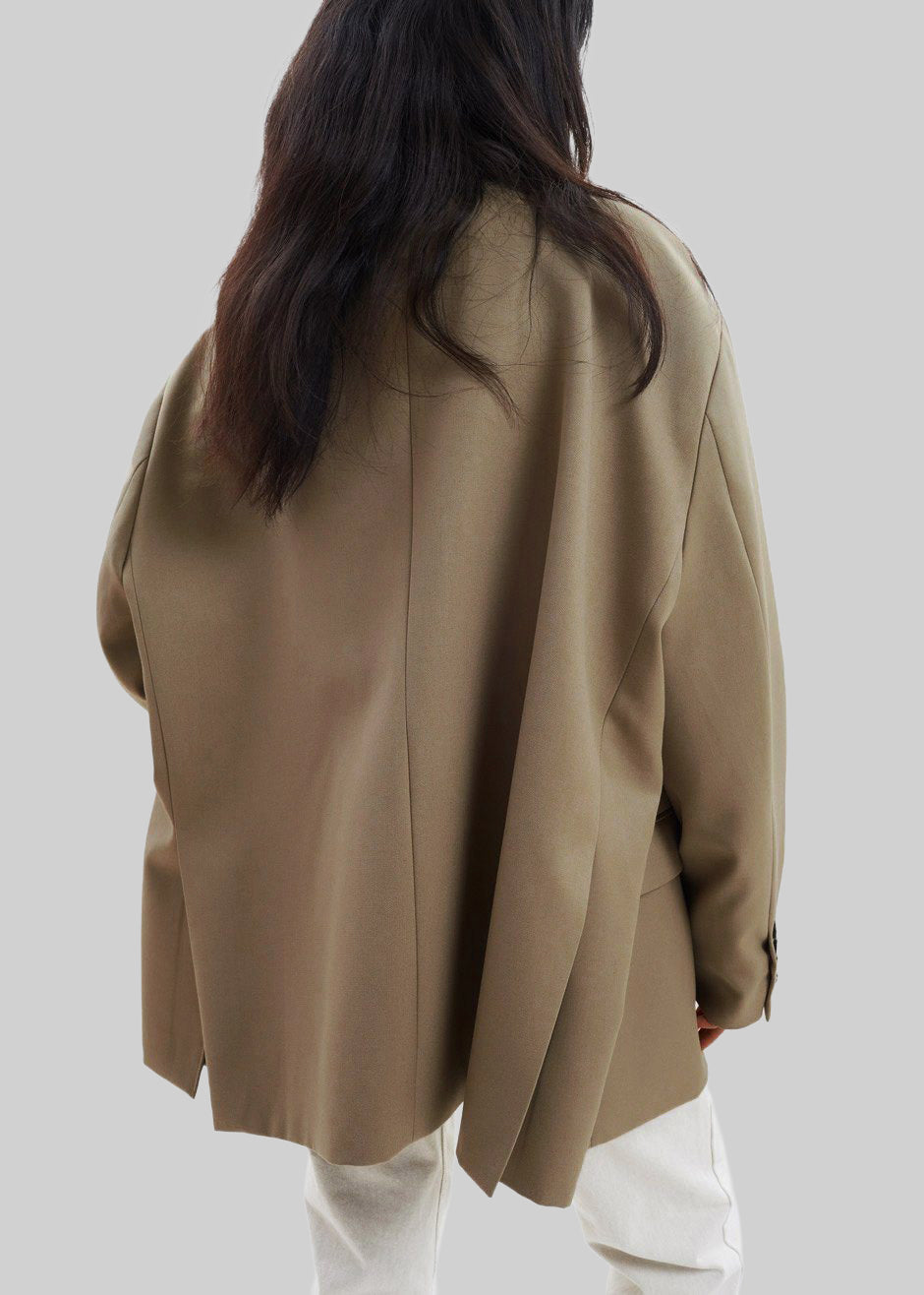 Nickishop Oversized Boyfriend Blazer - Desert Taupe β view 8 of 9