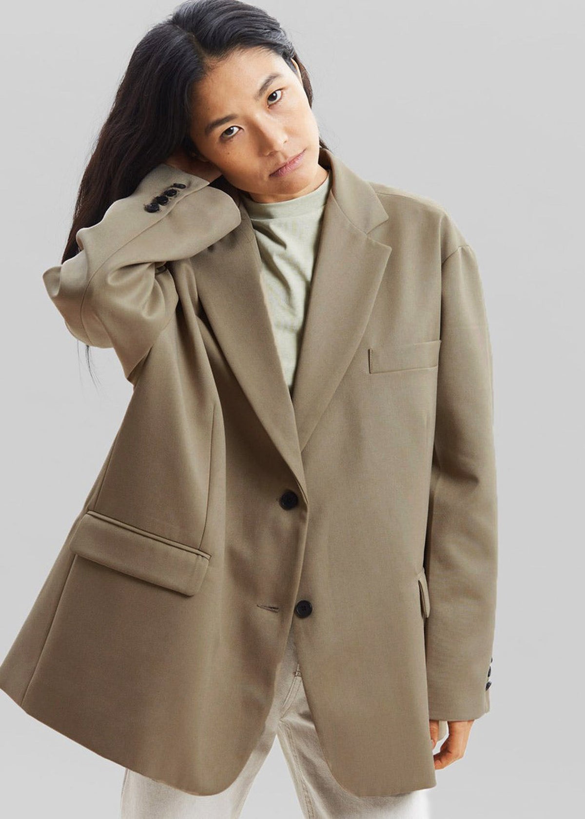 Nickishop Oversized Boyfriend Blazer - Desert Taupe β view 7 of 9