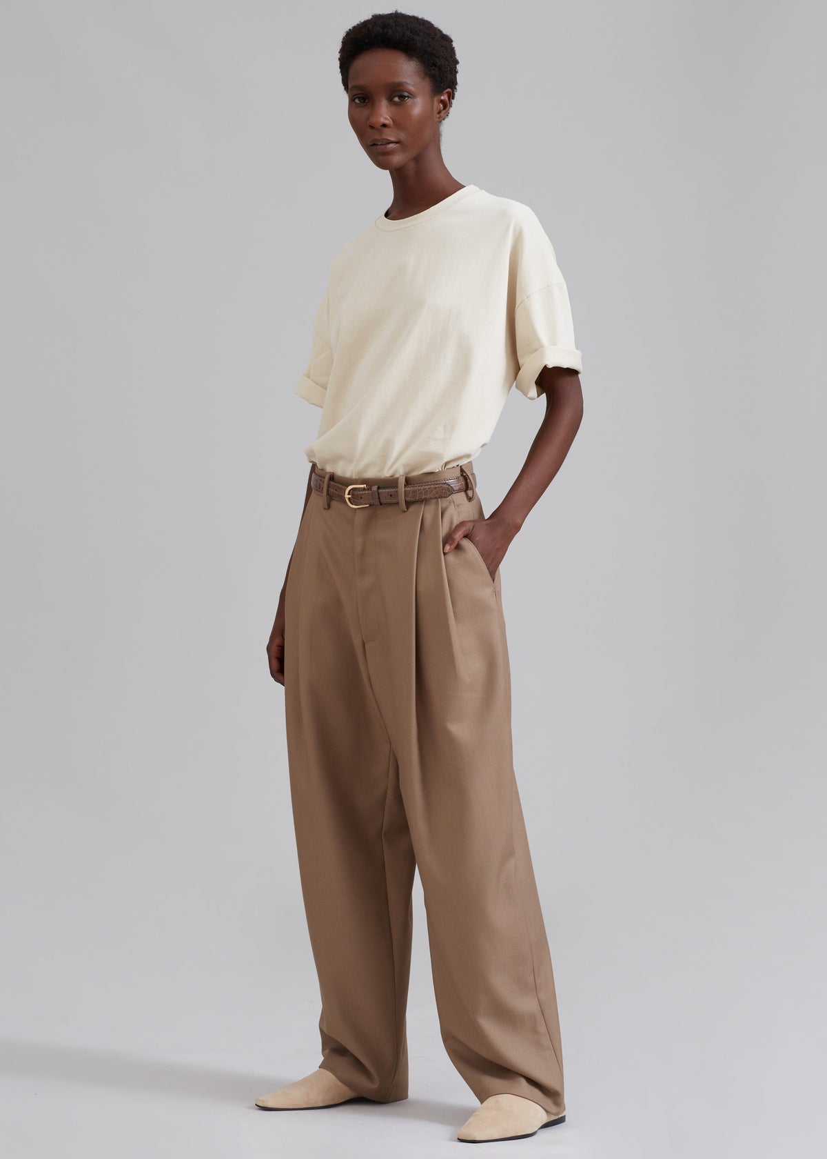 Faro Boxy Tee - Beige β view 3 of 5