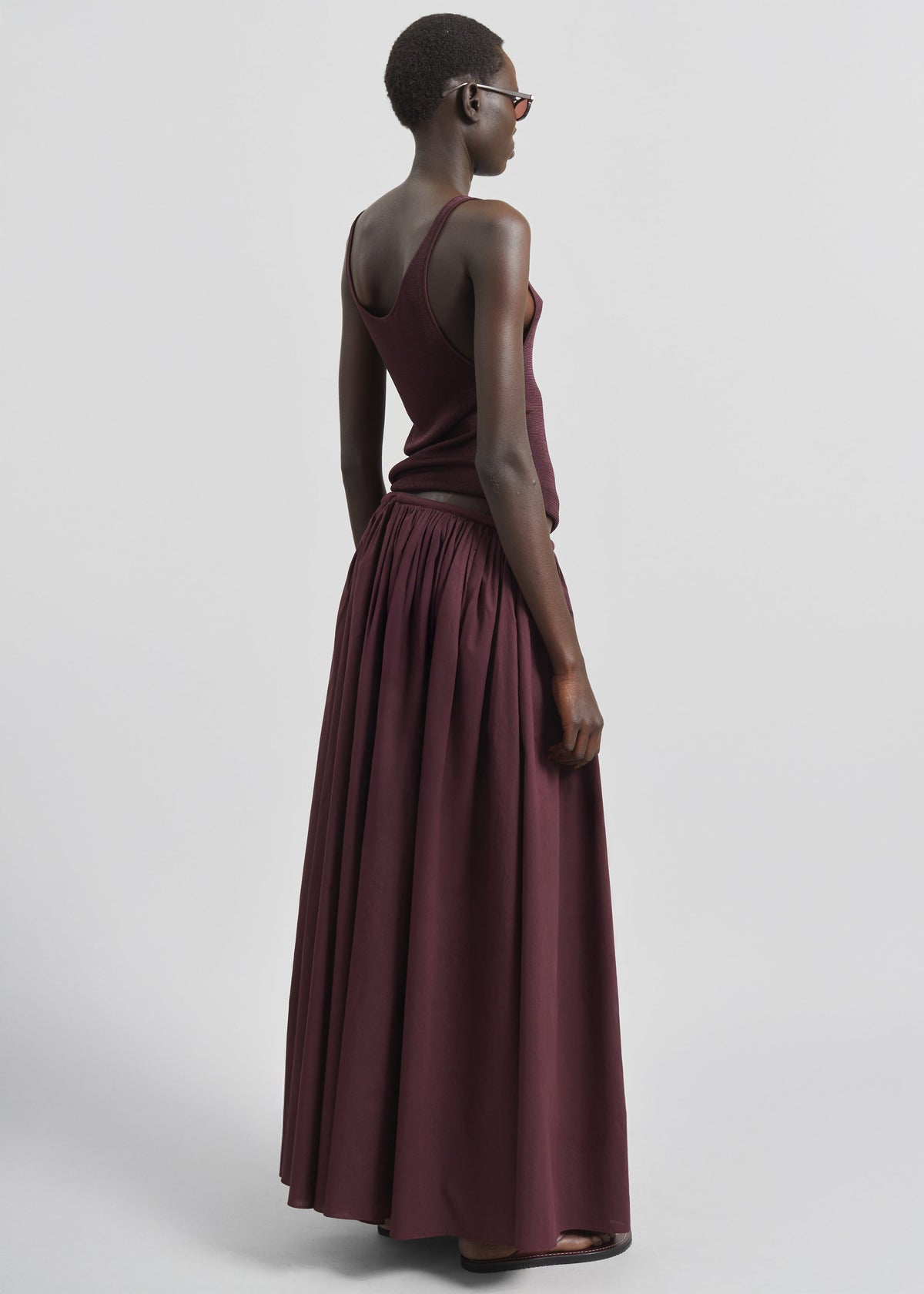 Gaeta Wide Corded Waistband Culottes - Burgundy β view 8 of 9