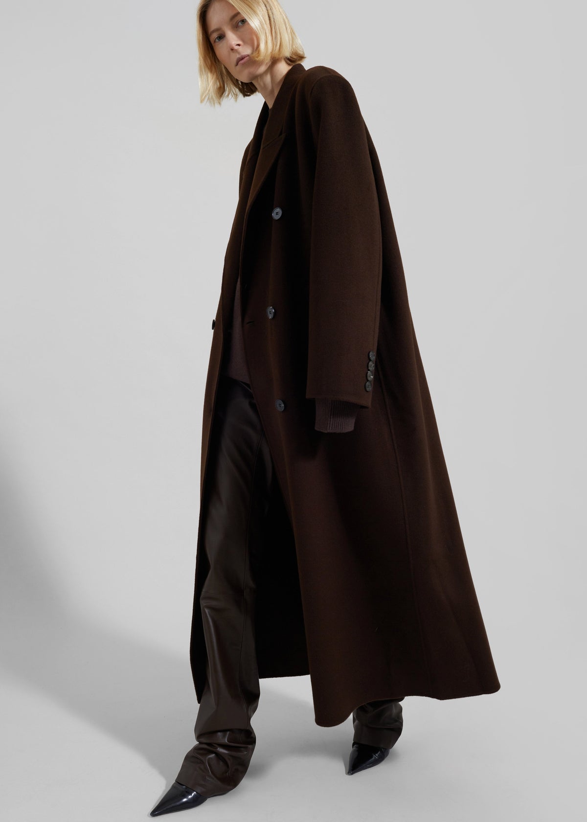 Gaia Double-Breasted Coat - Dark Brown β view 6 of 12