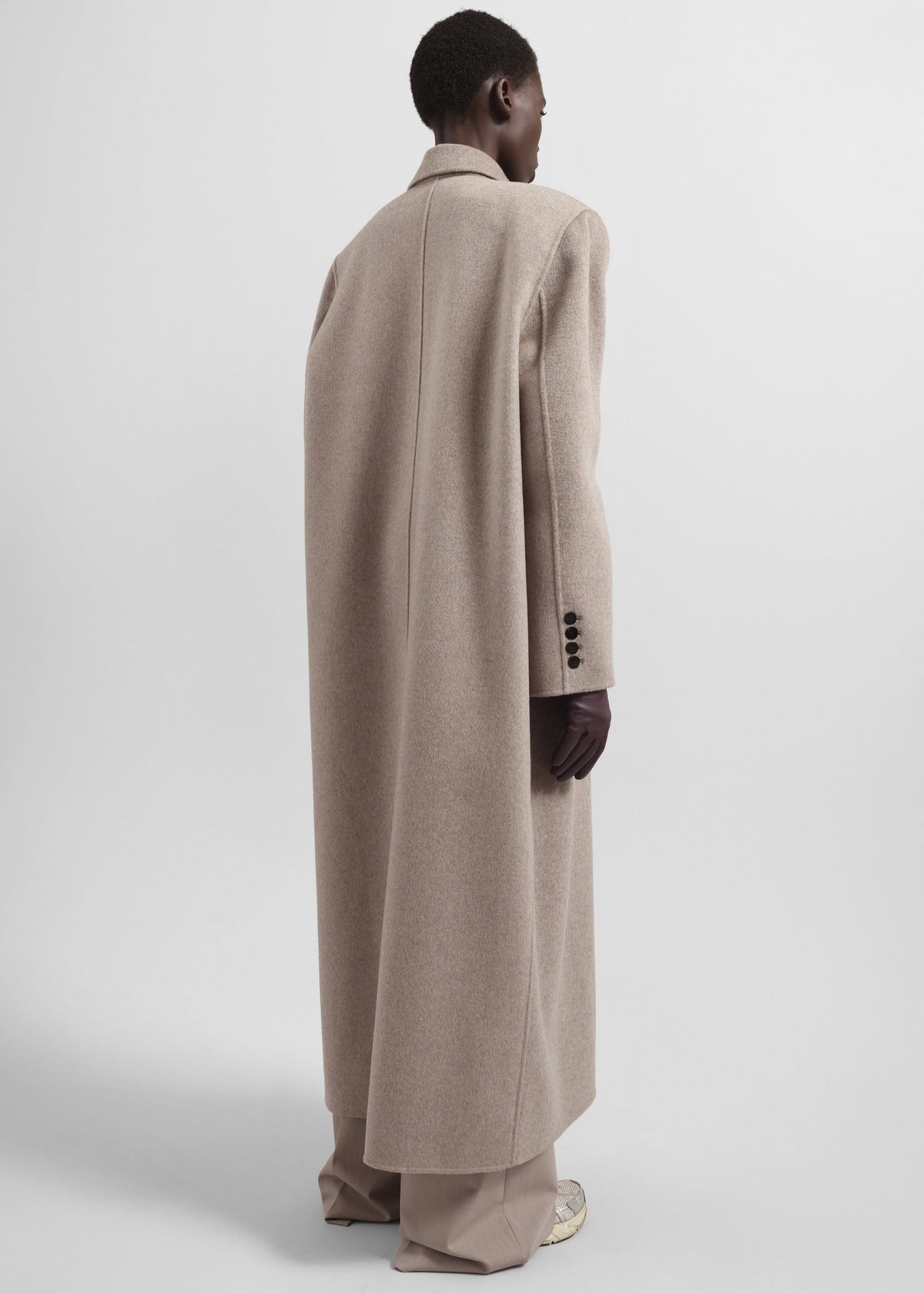 Gaia Double-Breasted Coat - Taupe Melange β view 7 of 8