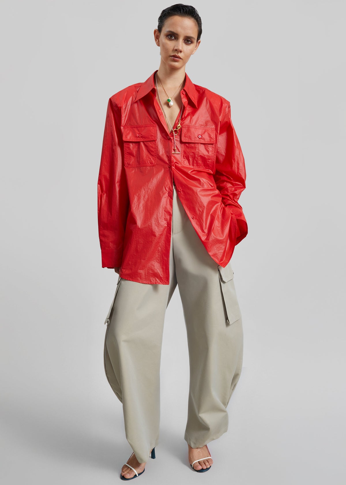 Geilo Barrel Leg Pants - Beige β view 1 of 9