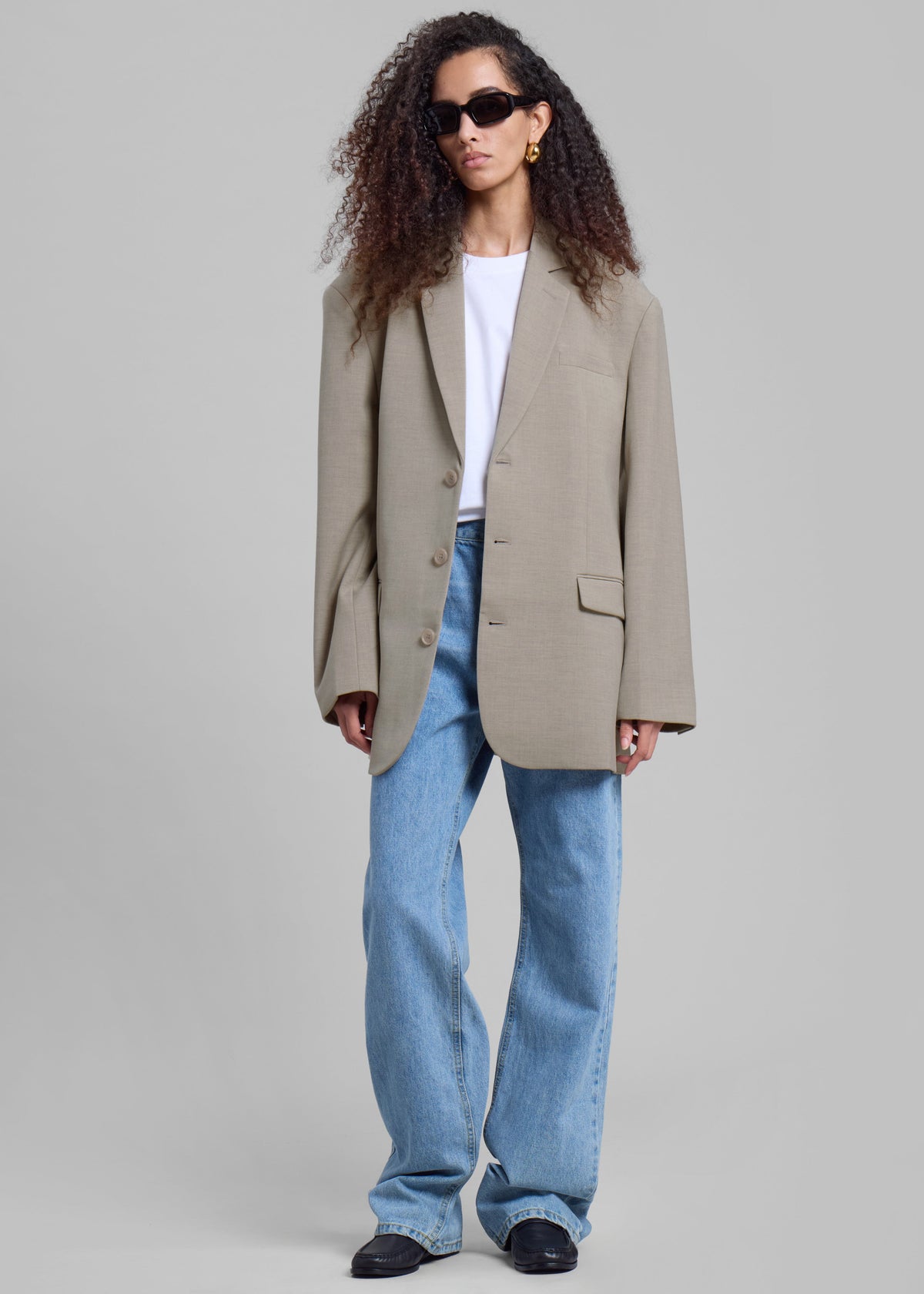Gelso Oversized Blazer - Light Taupe Melange β view 2 of 13