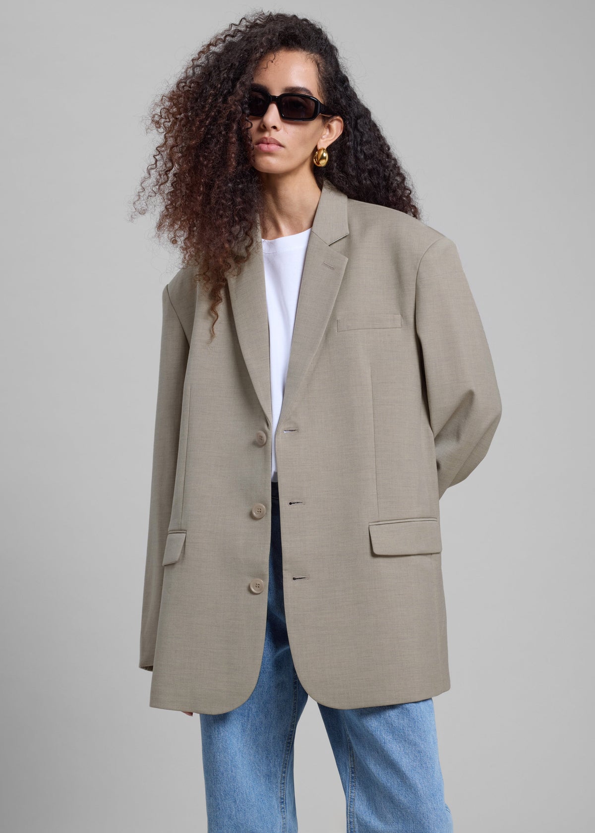 Gelso Oversized Blazer - Light Taupe Melange β view 1 of 13