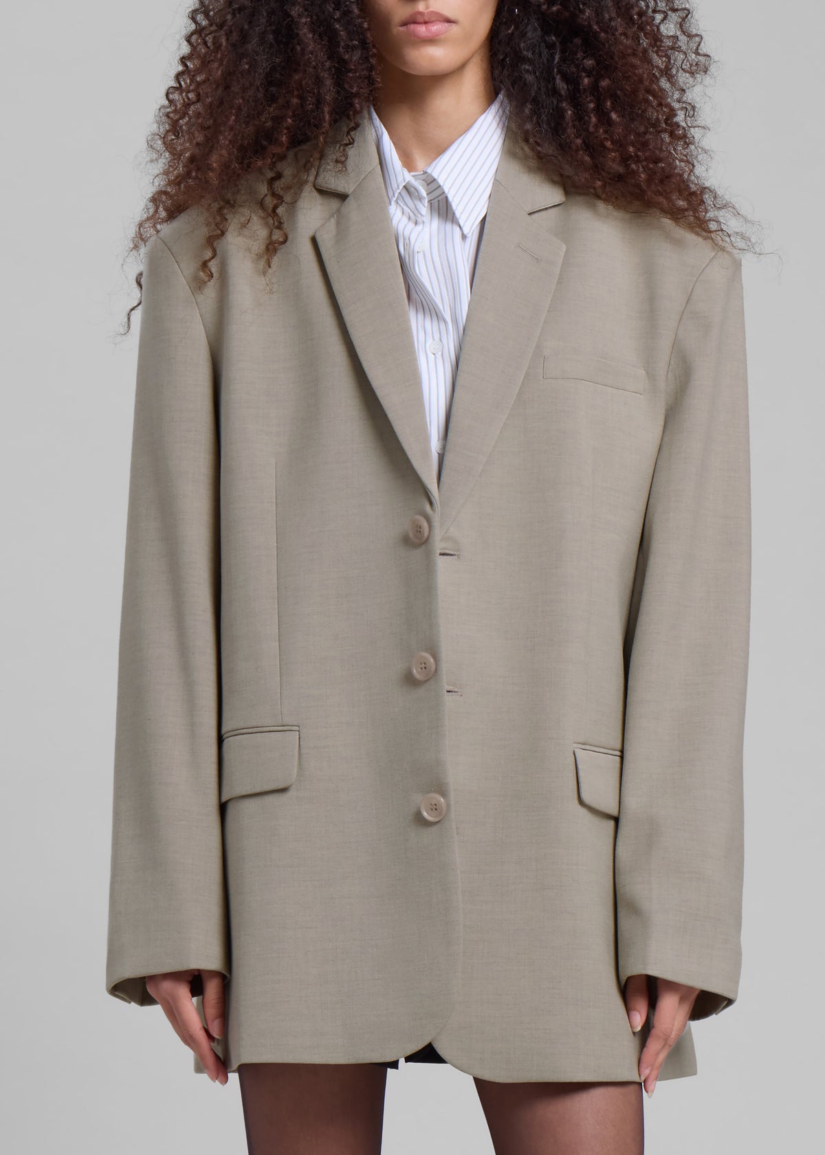 Gelso Oversized Blazer - Light Taupe Melange β view 7 of 13