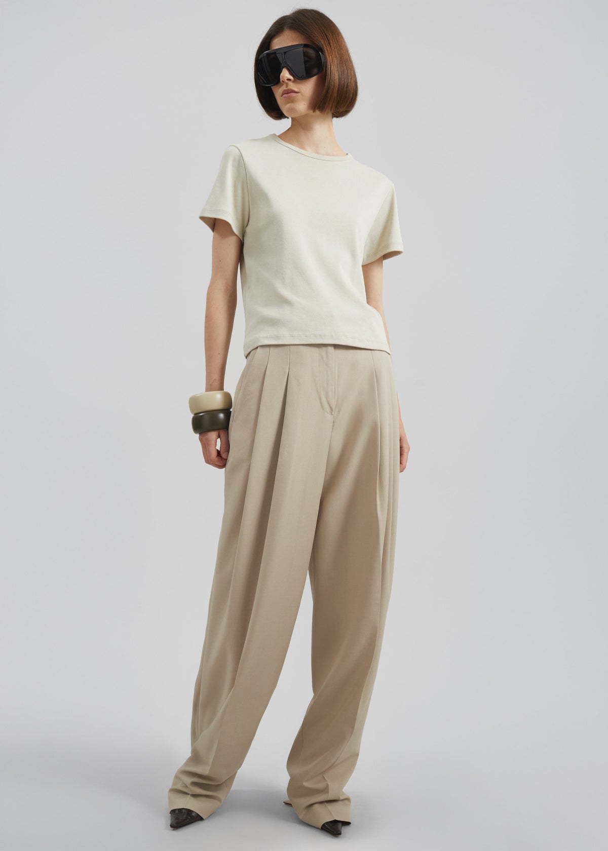 Gelso Pleated Twill Trousers - Beige β view 5 of 10