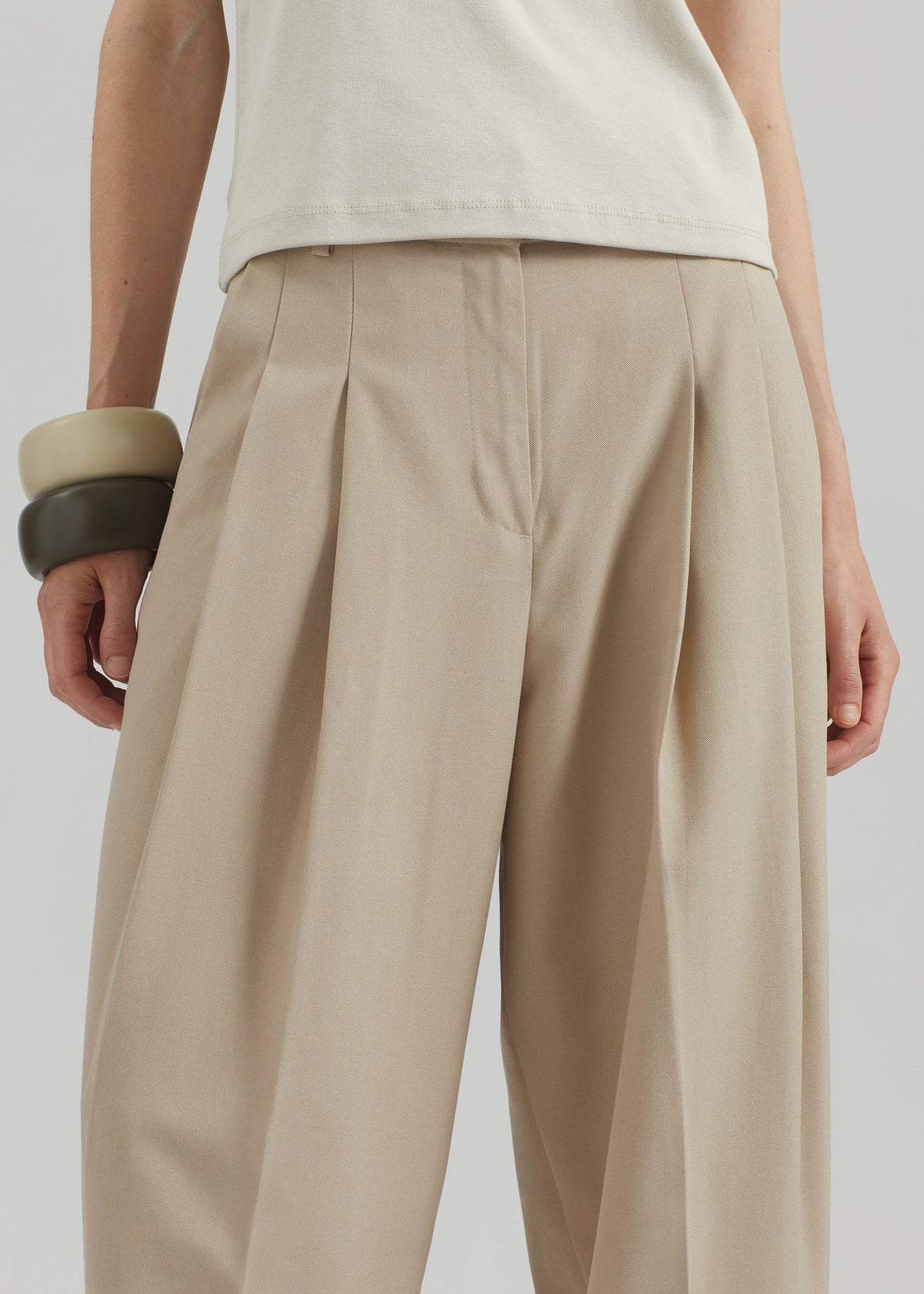 Gelso Pleated Twill Trousers - Beige β view 6 of 10