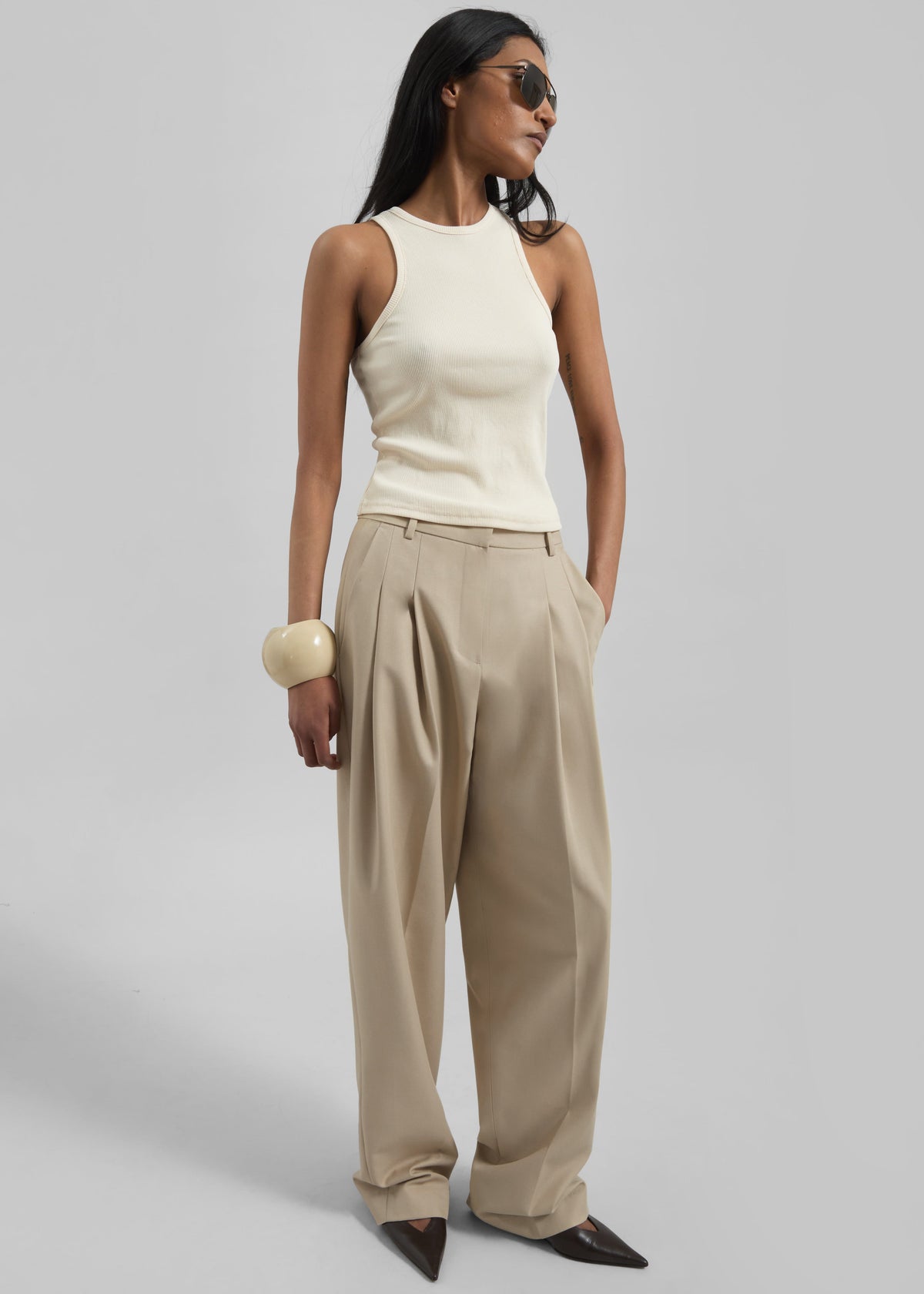Gelso Pleated Twill Trousers - Beige β view 7 of 10