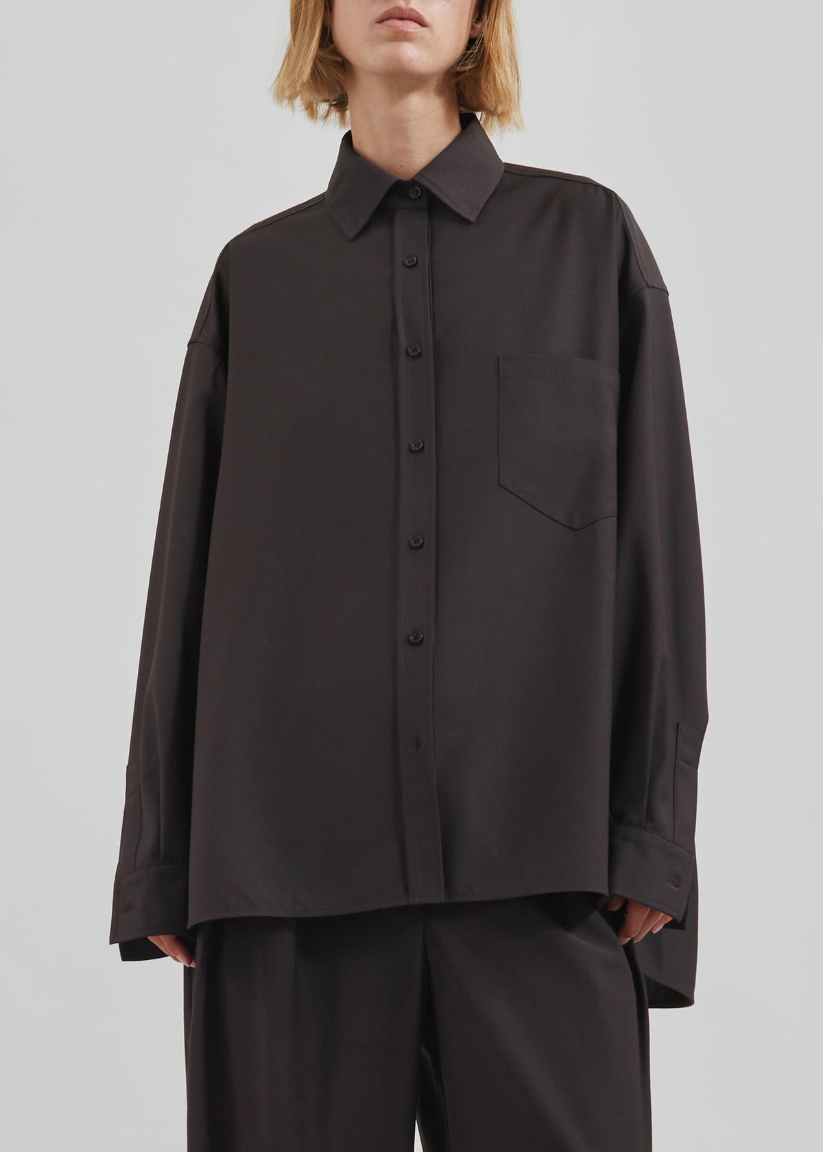 Georgia Wool Blend Shirt - Brown β view 3 of 9