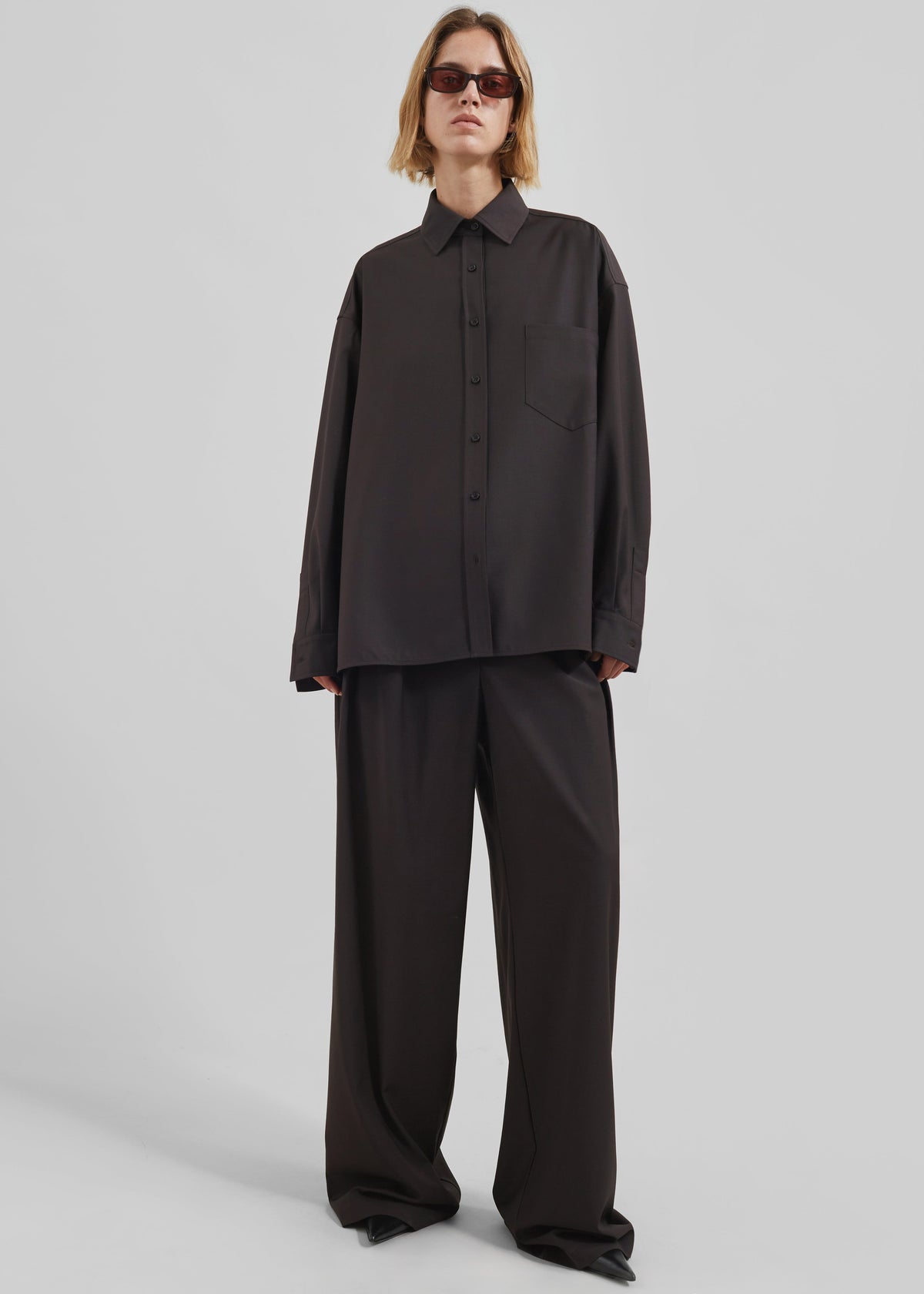 Georgia Wool Blend Shirt - Brown β view 6 of 9