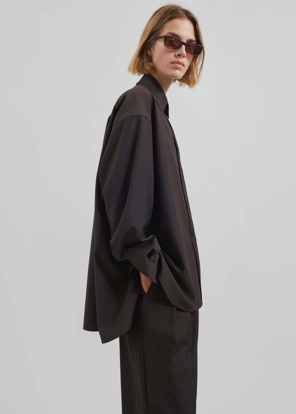 Georgia Wool Blend Shirt - Brown β view 5 of 9