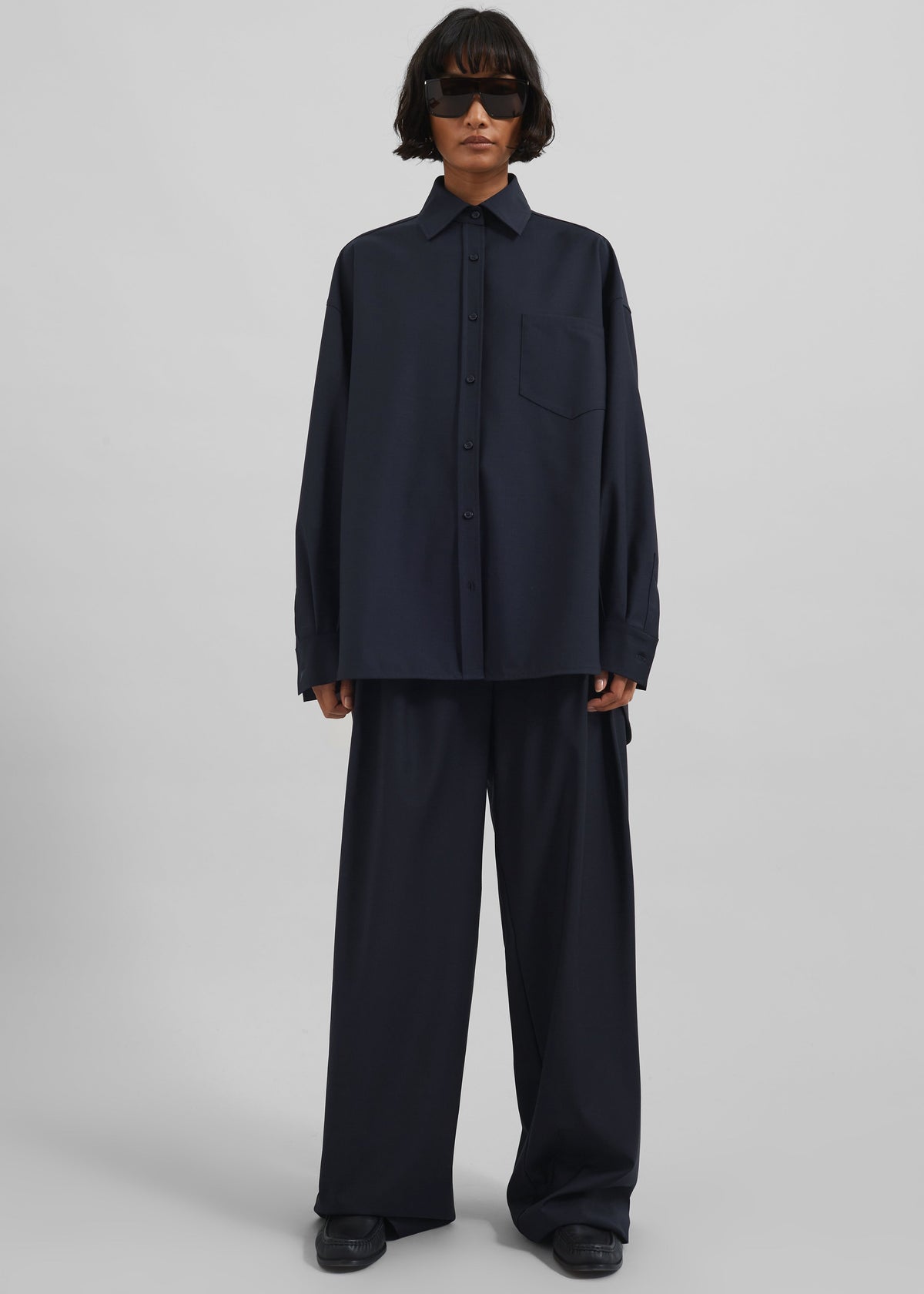 Georgia Wool Blend Shirt - Dark Navy β view 2 of 9