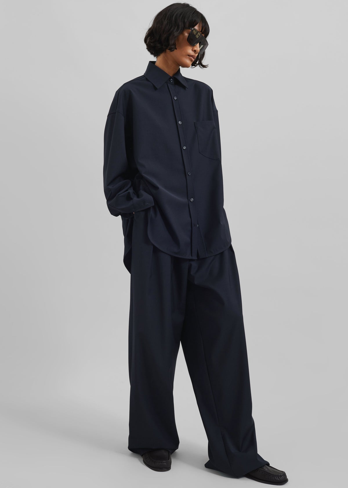 Georgia Wool Blend Shirt - Dark Navy β view 5 of 9