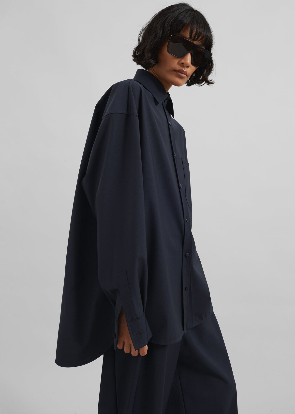Georgia Wool Blend Shirt - Dark Navy β view 4 of 9