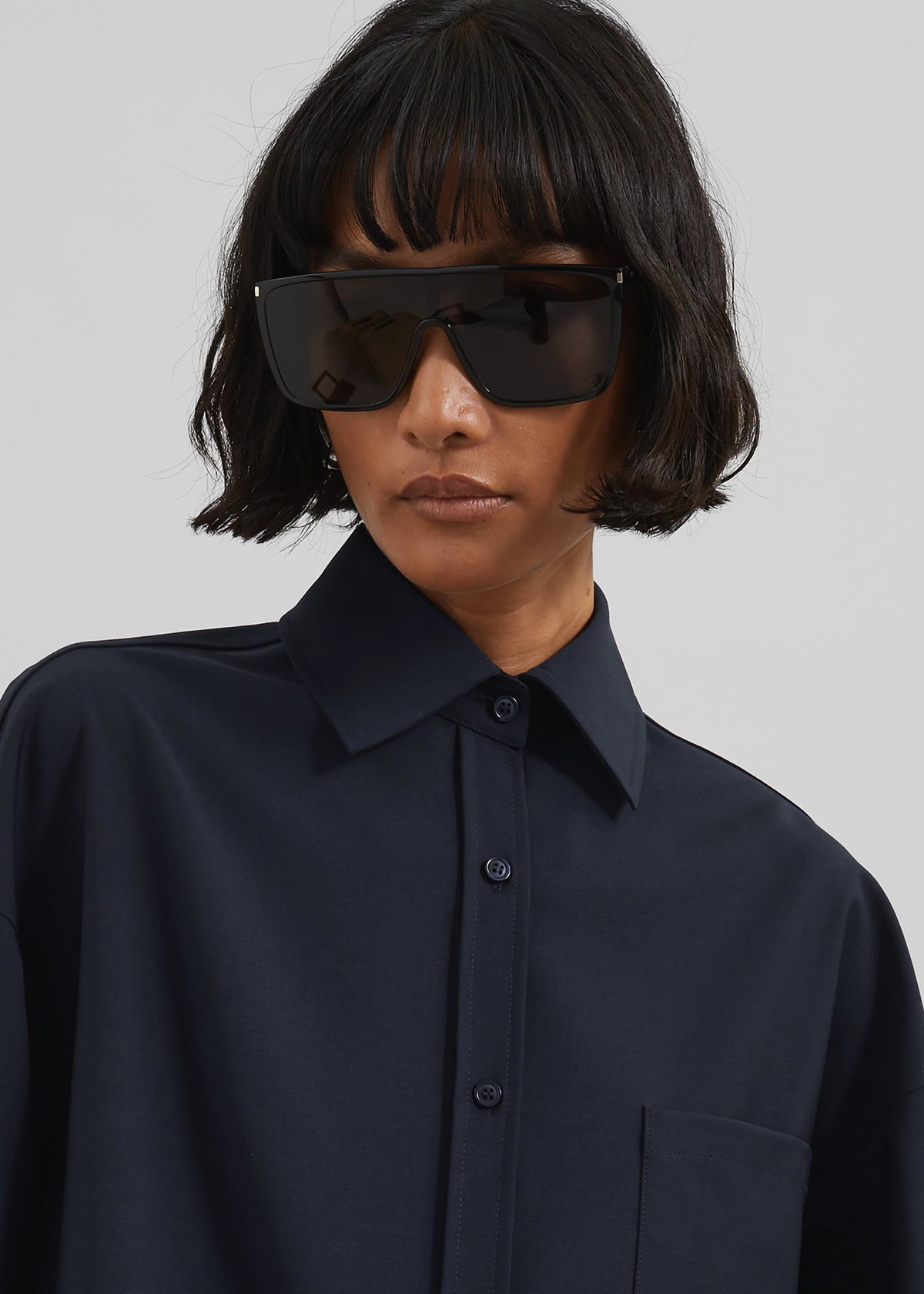 Georgia Wool Blend Shirt - Dark Navy β view 6 of 9
