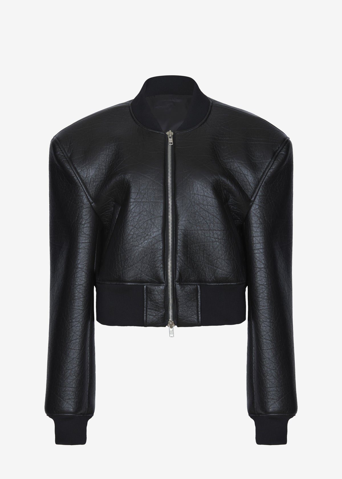 Glane Faux Leather Bomber Jacket - Black β view 12 of 12
